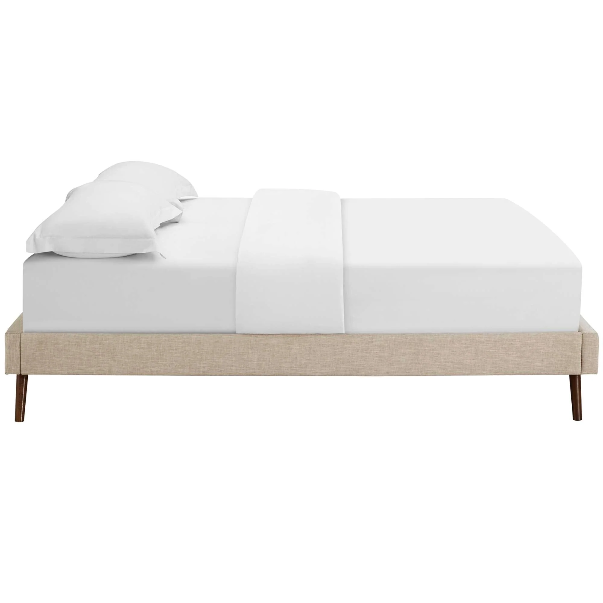 Upholstered Platform Bed Frame with Round Splayed Legs - Image 47