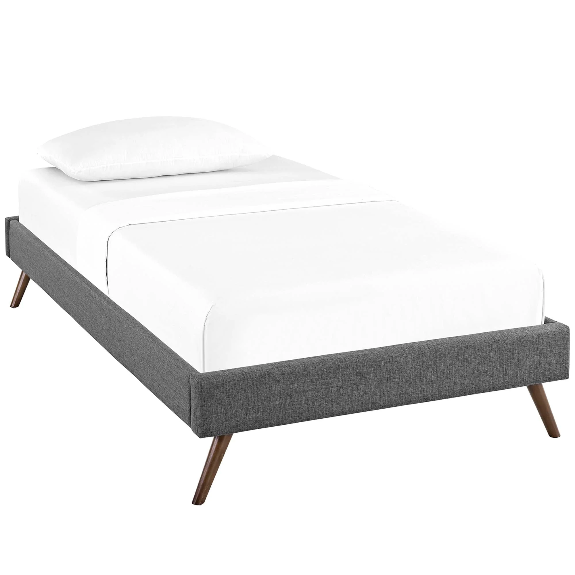 Upholstered Platform Bed Frame with Round Splayed Legs - Image 6