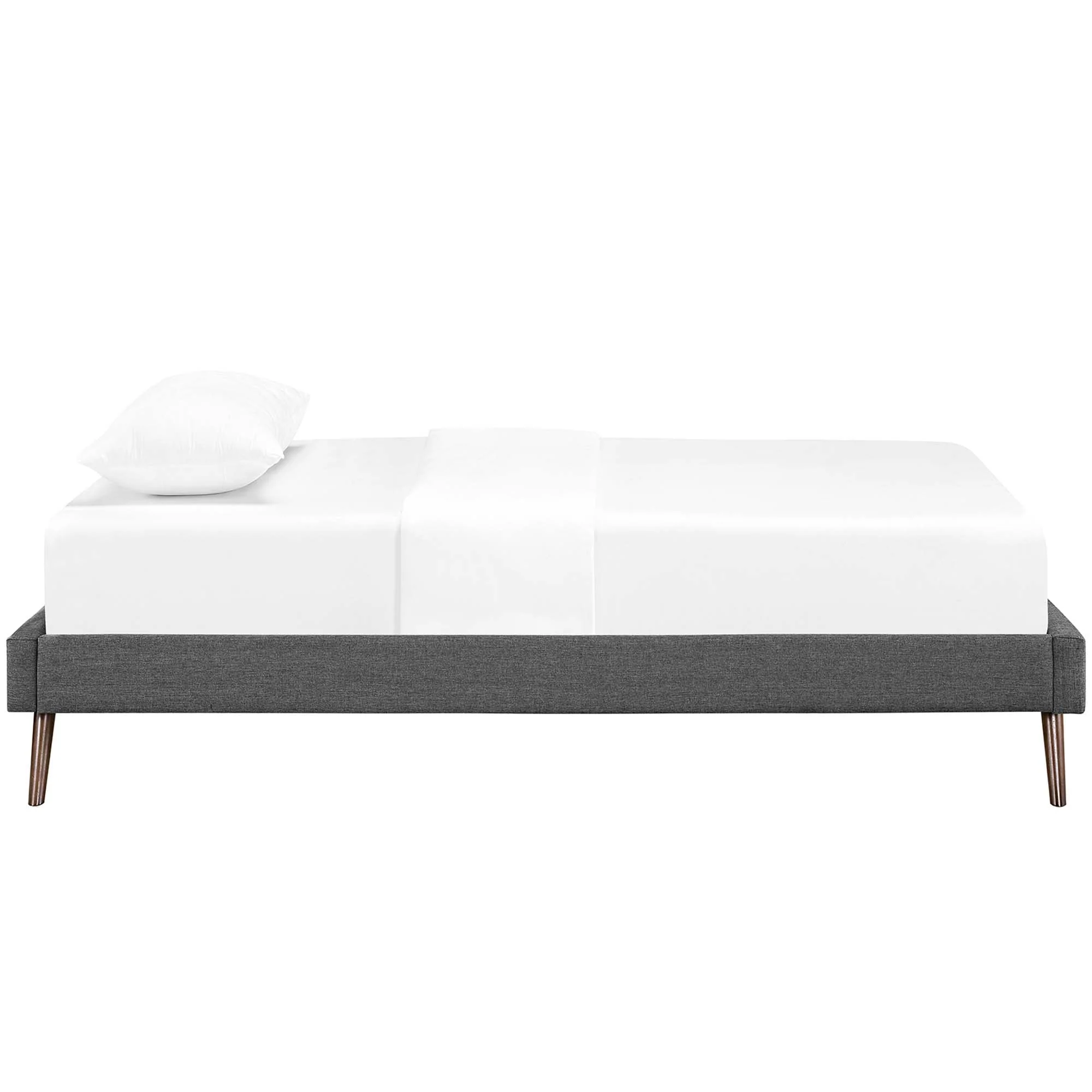 Upholstered Platform Bed Frame with Round Splayed Legs - Image 7