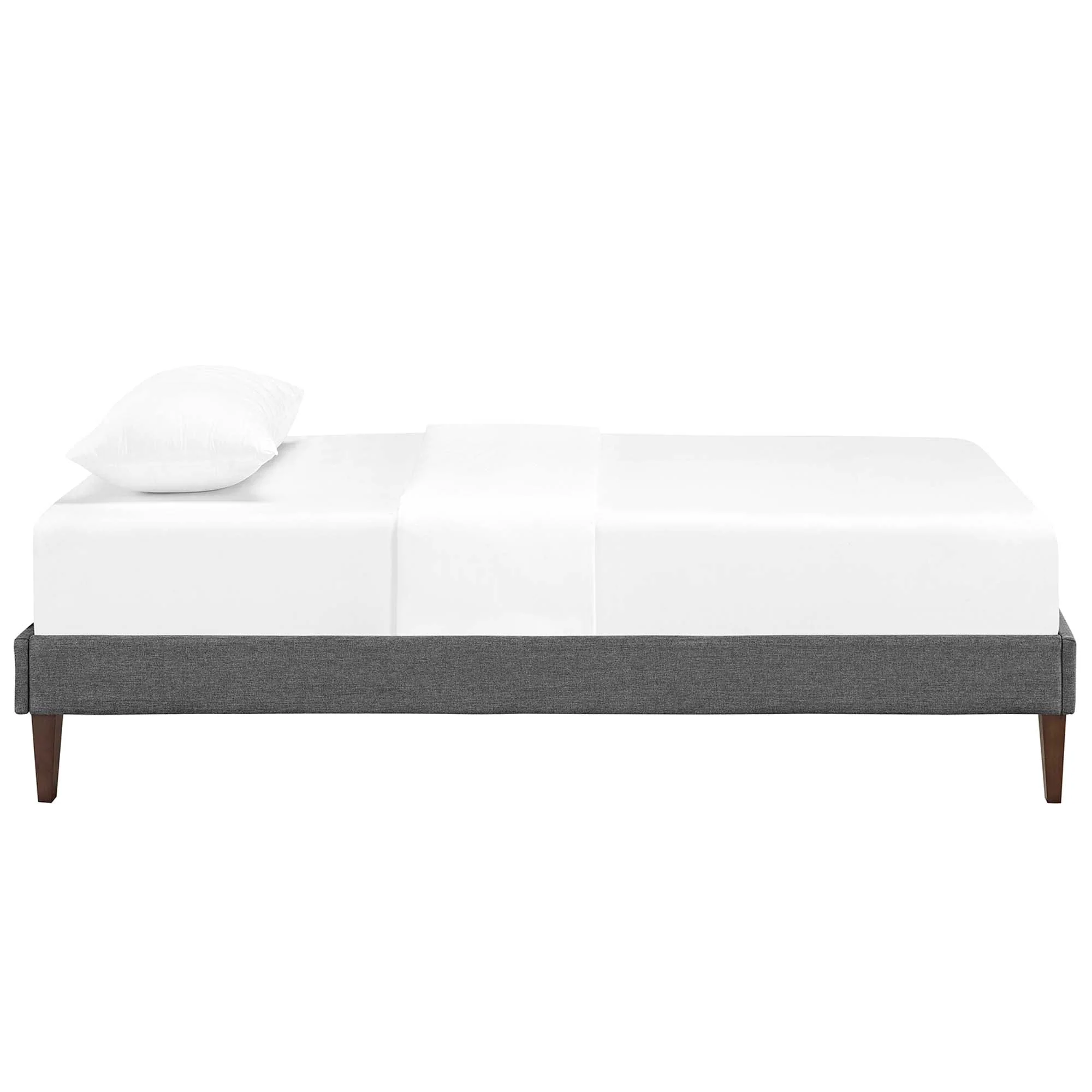 Upholstered Platform Bed Frame with Squared Tapered Legs - Image 2