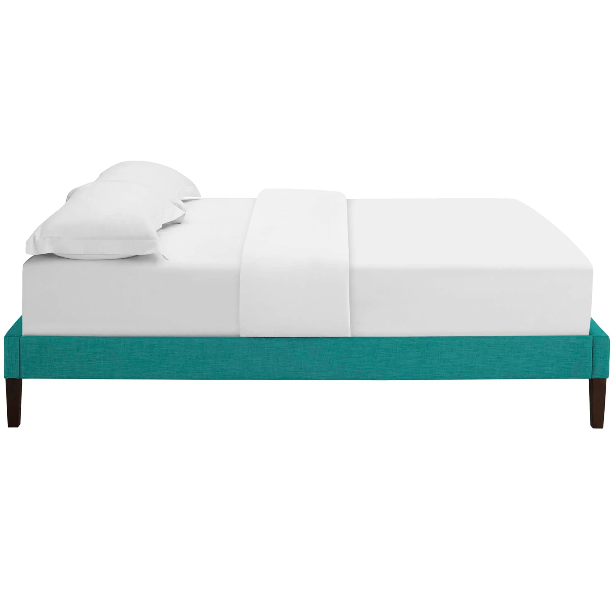 Upholstered Platform Bed Frame with Squared Tapered Legs - Image 22