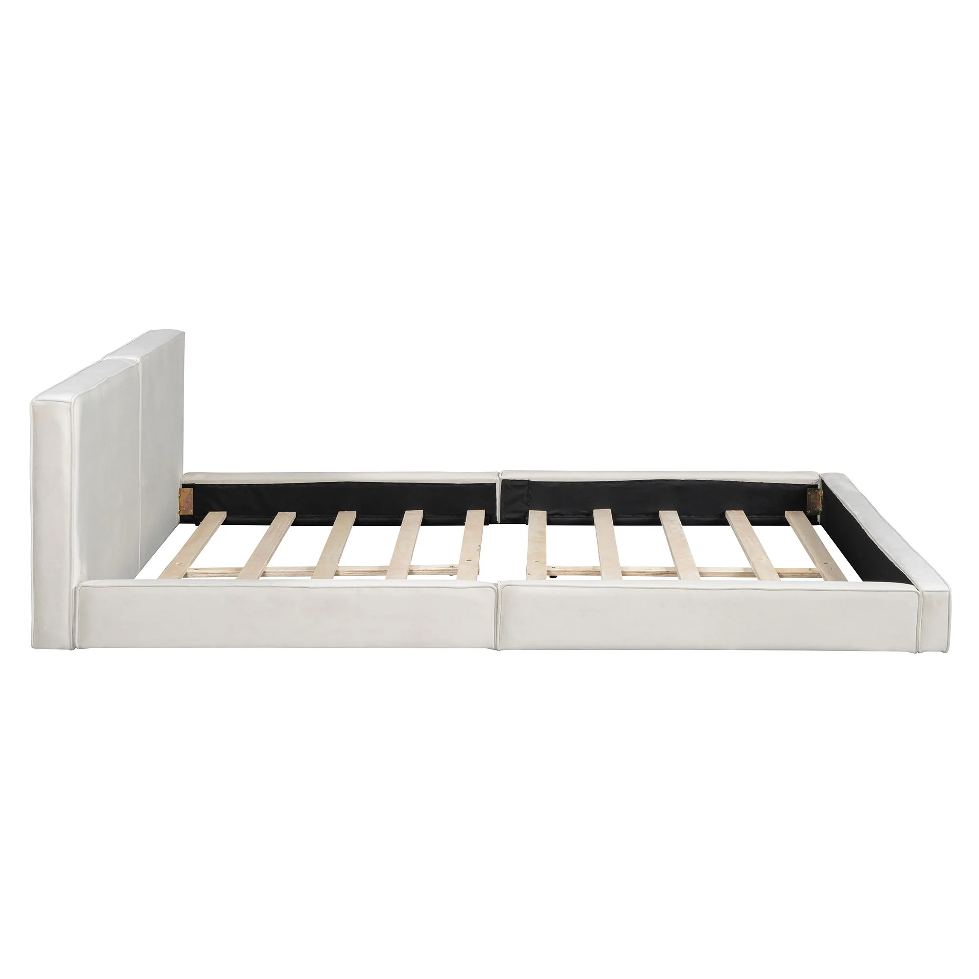 Upholstered Platform Bed, Grounded Bed With Solid Frame - Image 14