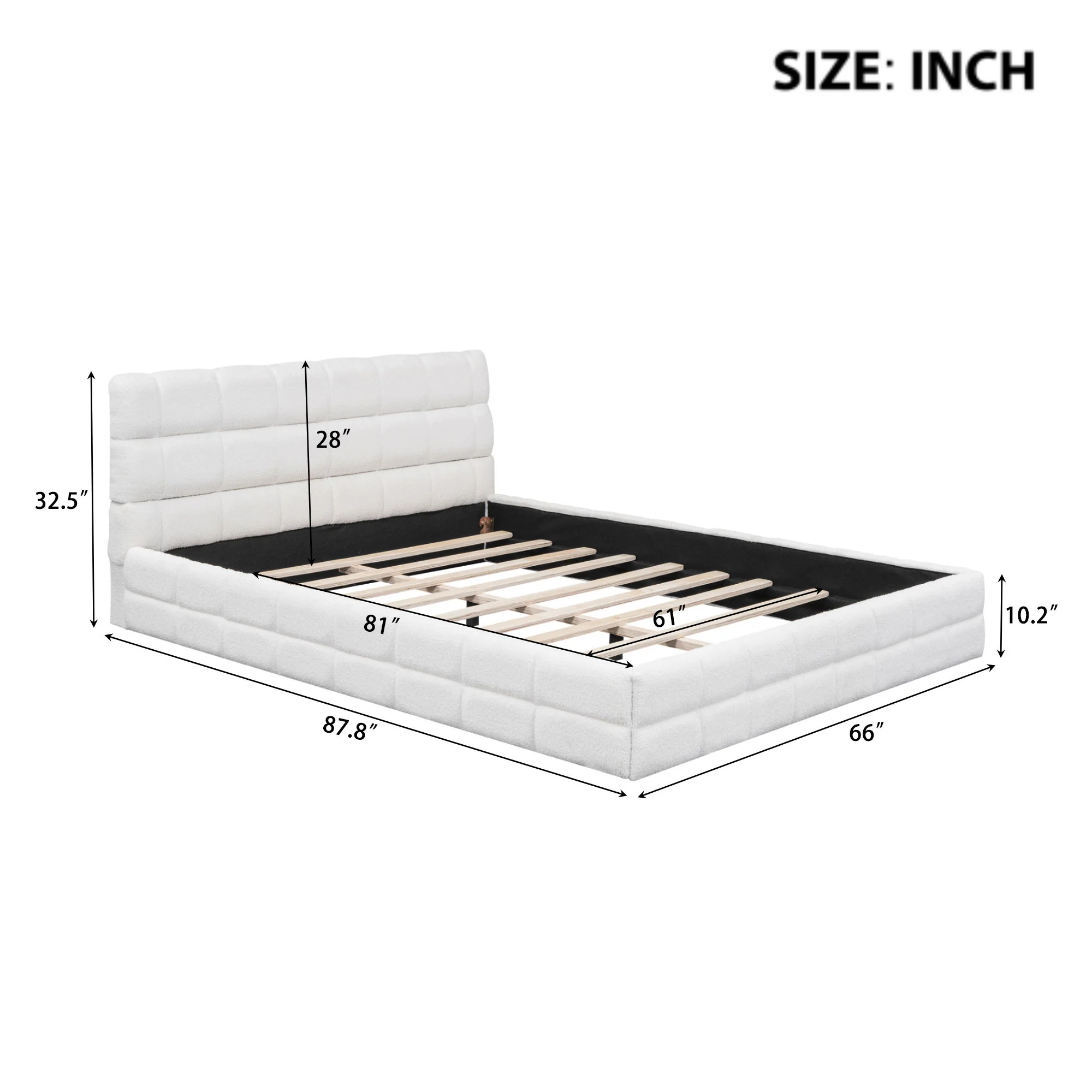 Upholstered Platform Bed With Headboard - Image 19
