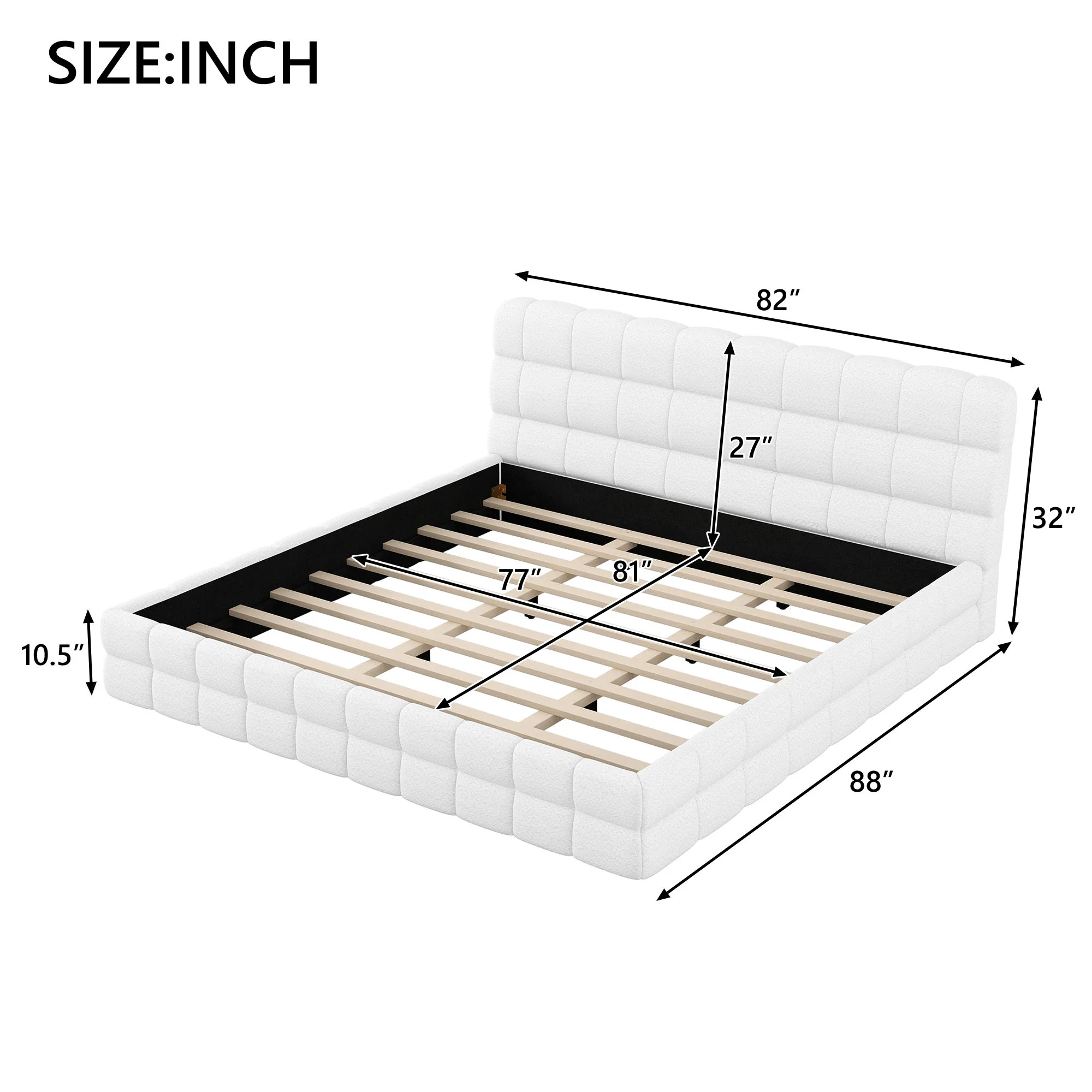 Upholstered Platform Bed With Headboard - Image 20