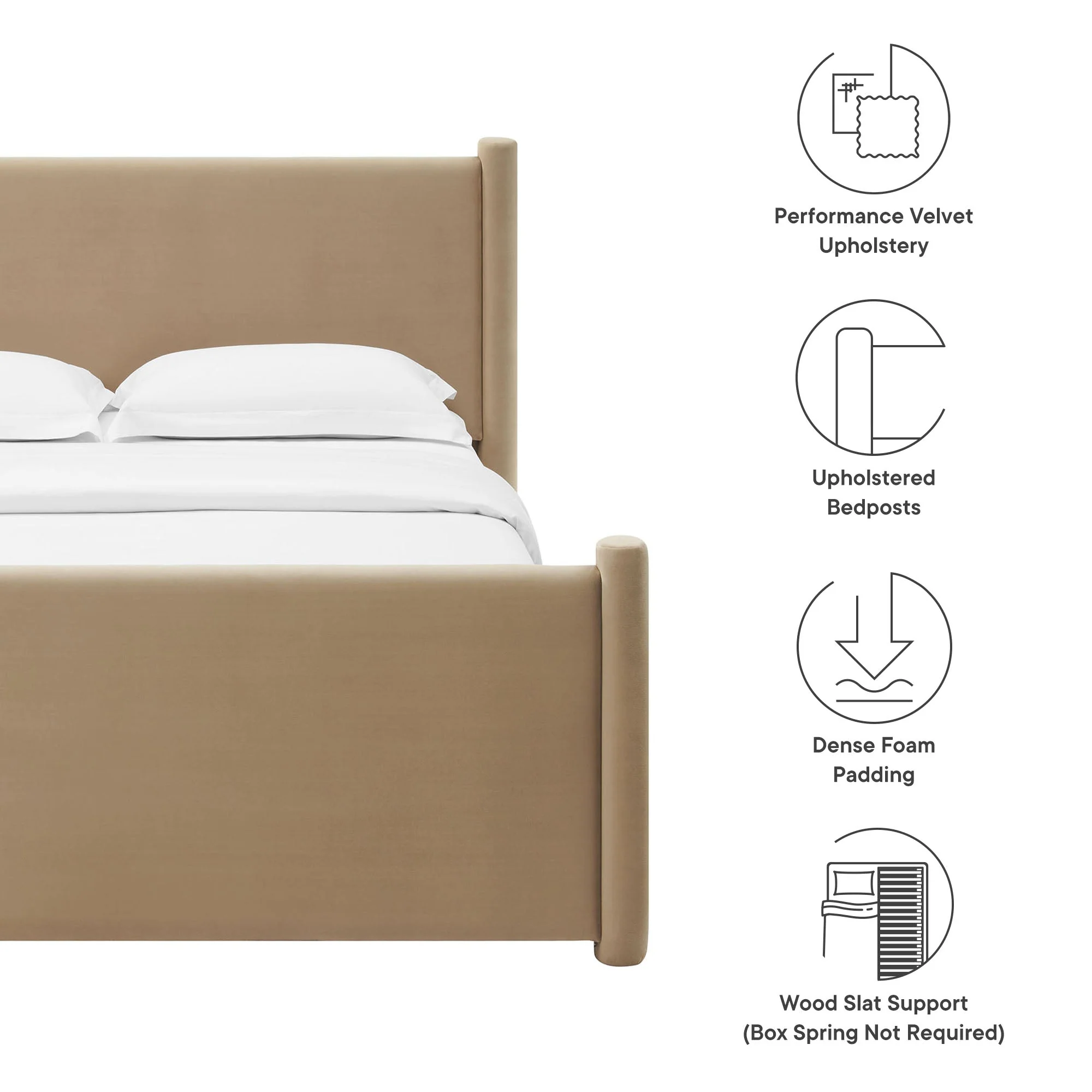 Upholstered Platform Bed with Padded Headboard and Footboard - Image 37