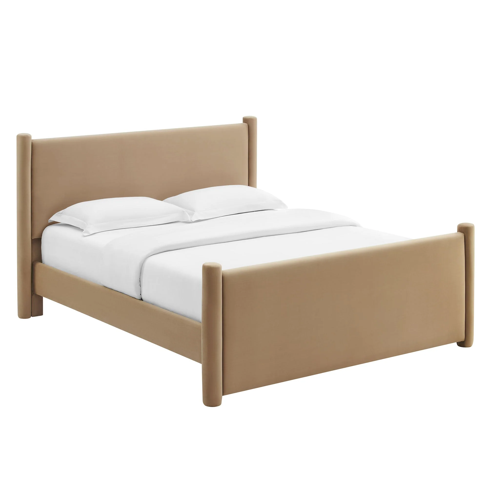 Upholstered Platform Bed with Padded Headboard and Footboard - Image 61
