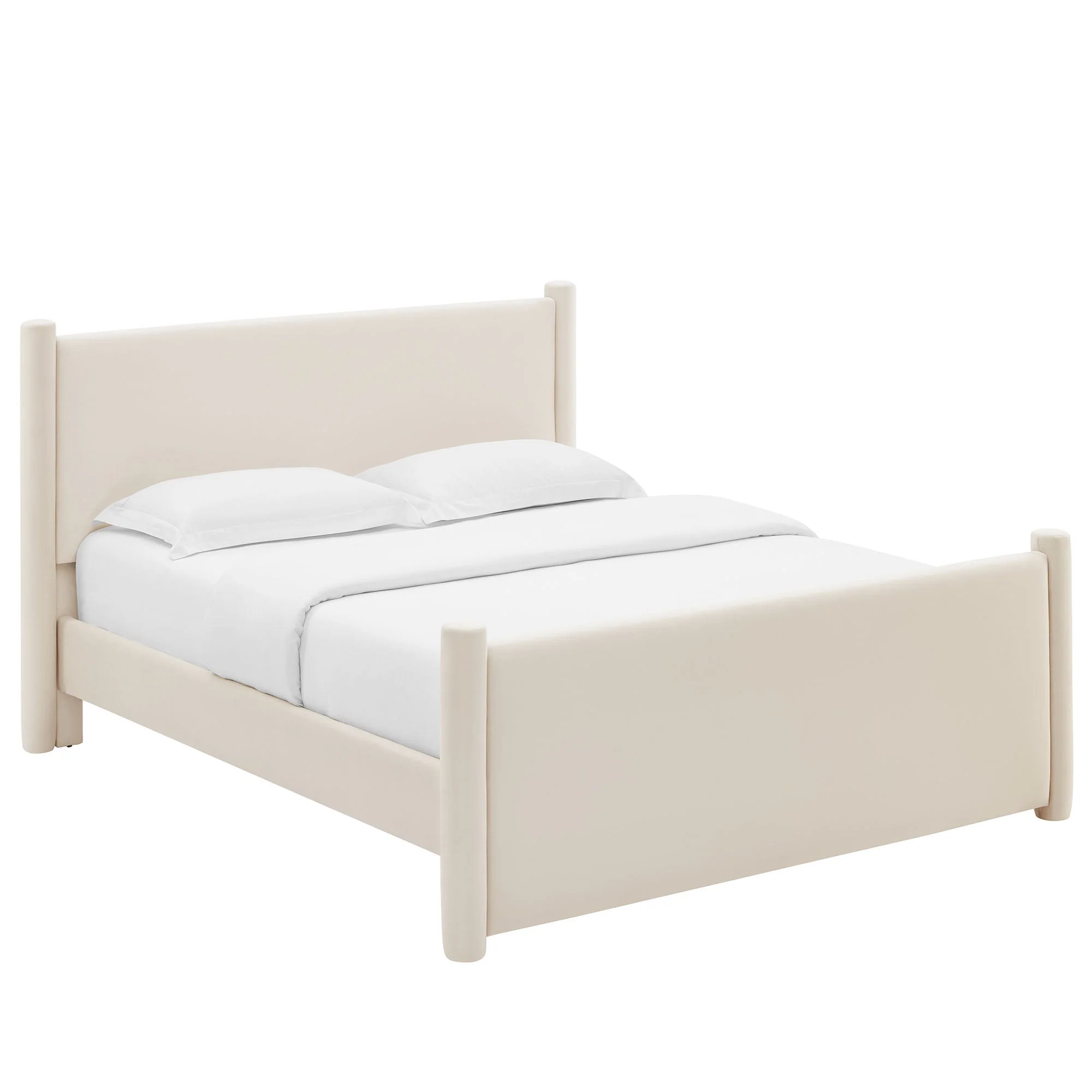 Upholstered Platform Bed with Padded Headboard and Footboard - Image 66
