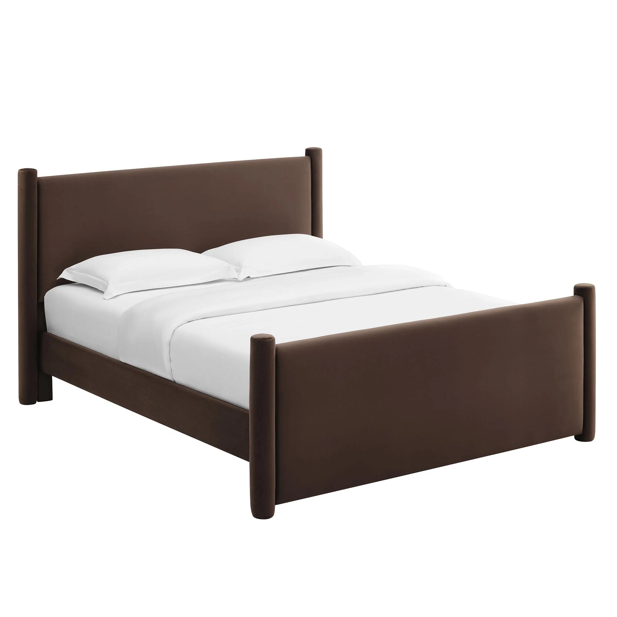 Upholstered Platform Bed with Padded Headboard and Footboard - Image 71