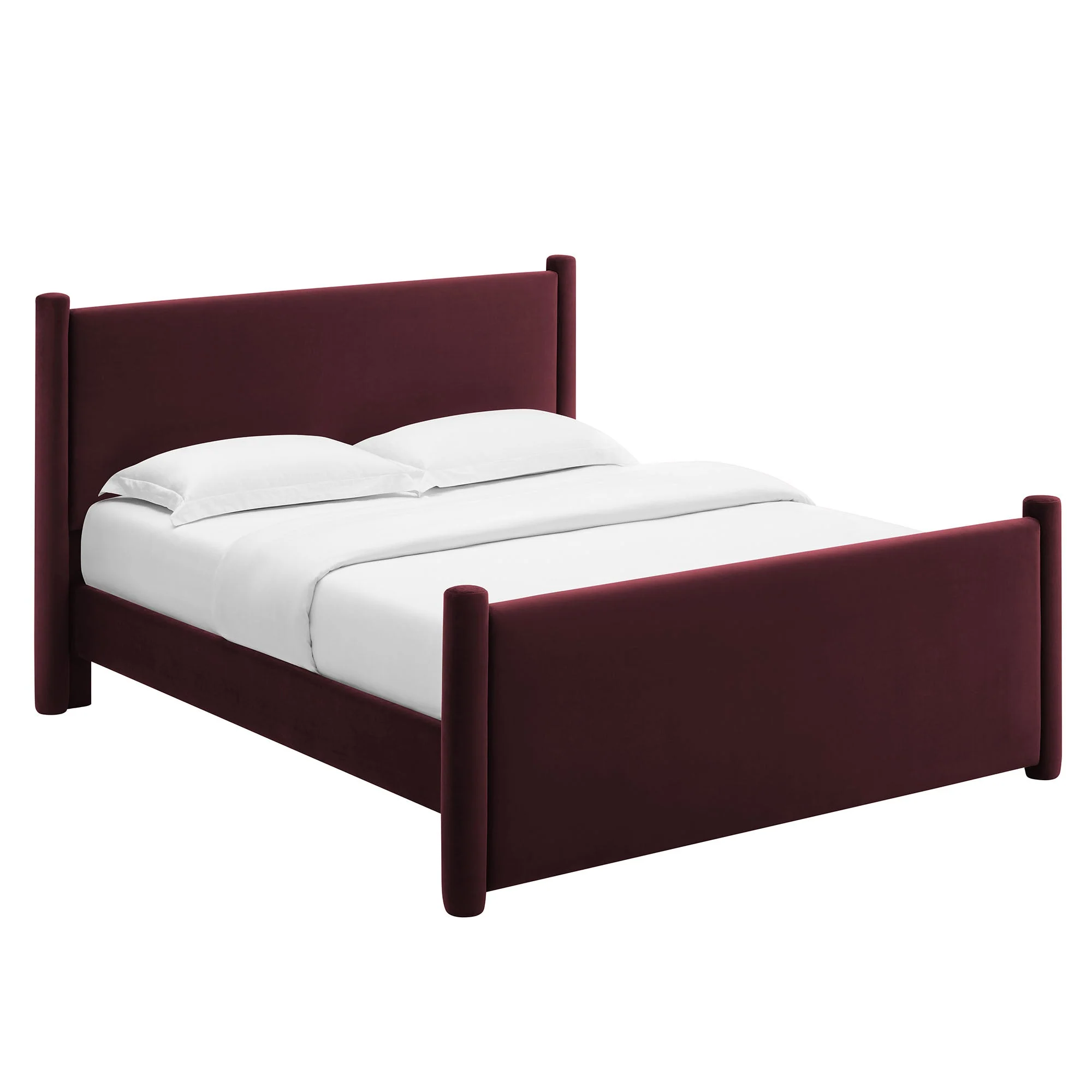 Upholstered Platform Bed with Padded Headboard and Footboard - Image 76