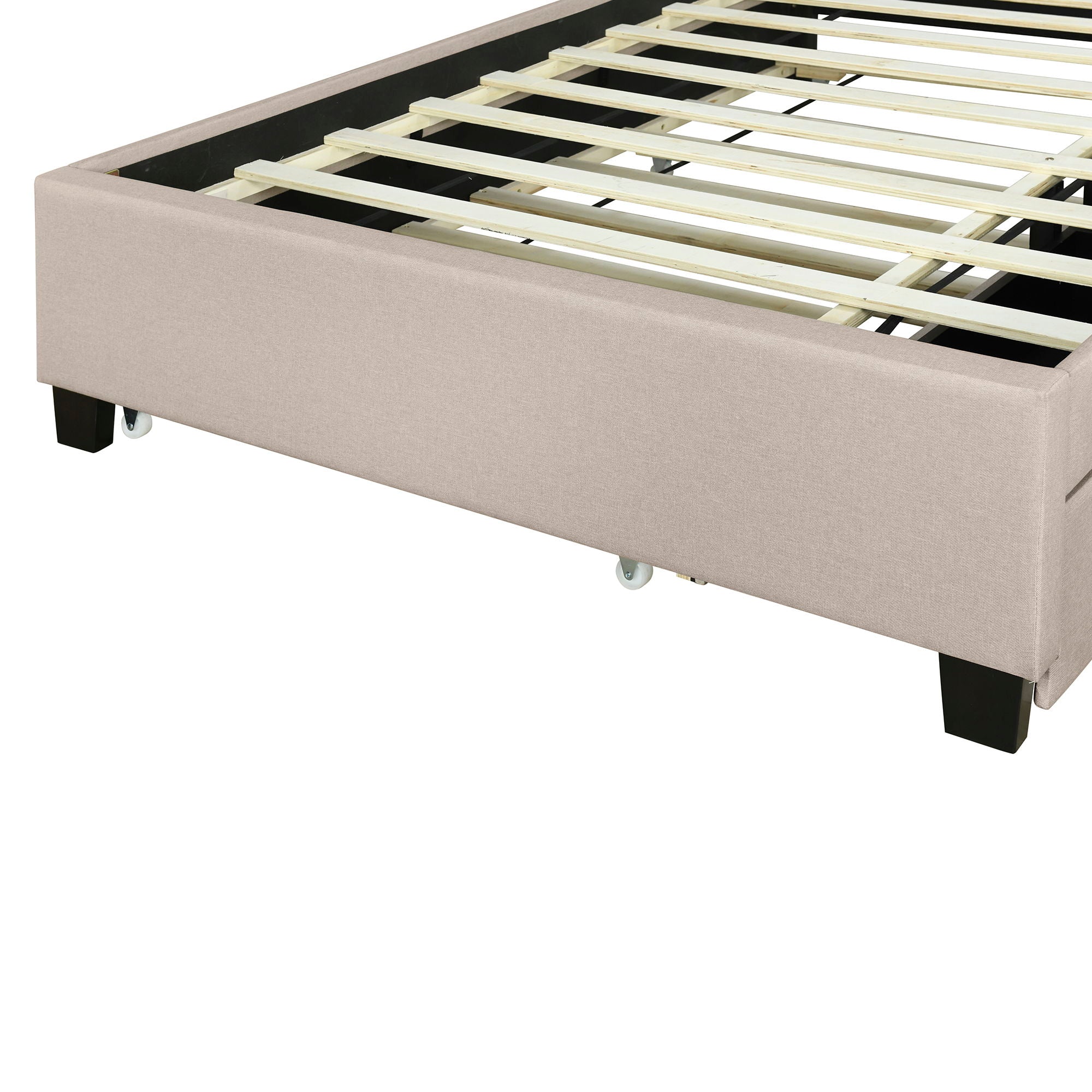 Upholstered Platform Bed With Storage Headboard, Trundle & 2 Drawers And A Set Of Sockets & USB Ports - Image 20