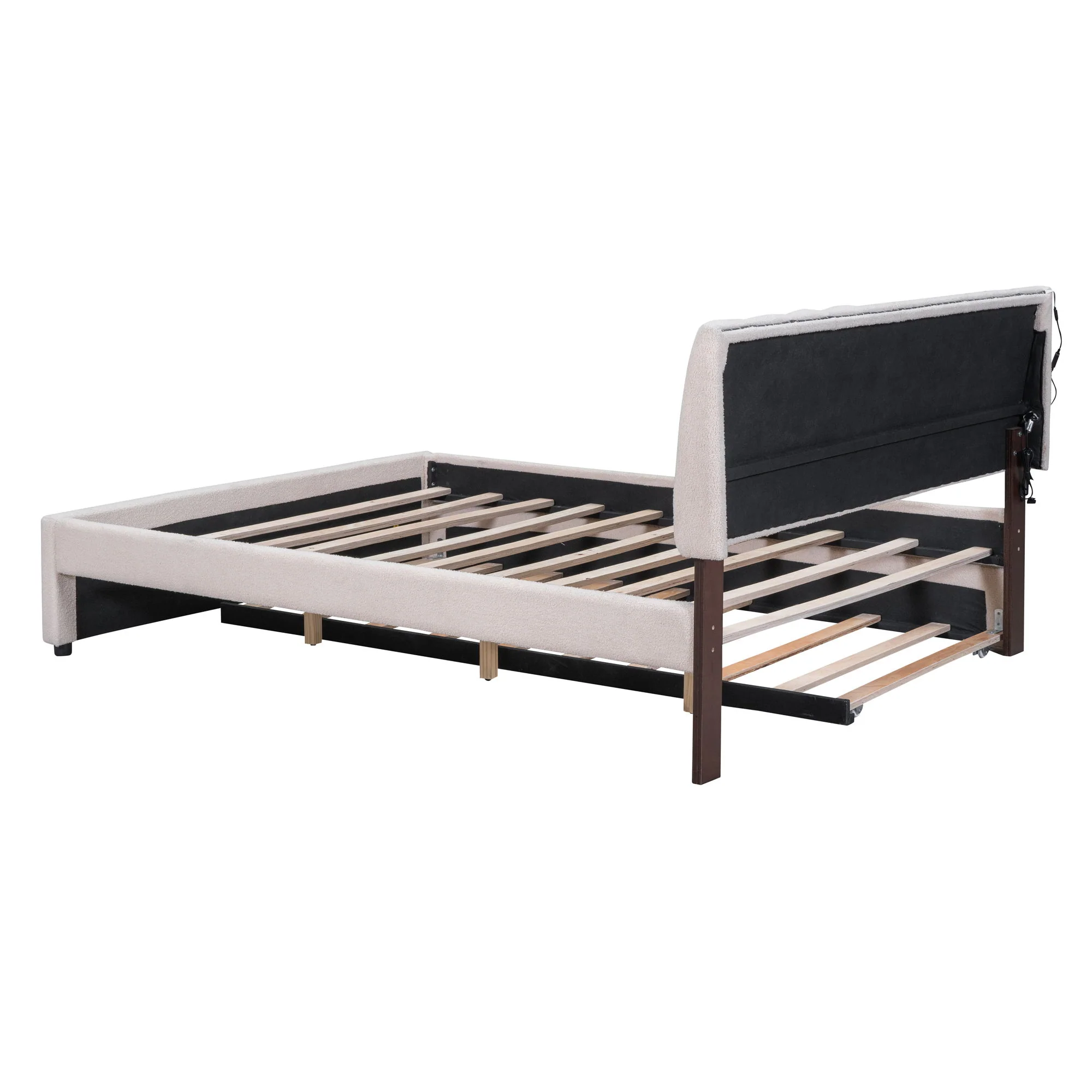 Upholstered Platform Bed With Trundle - Image 17