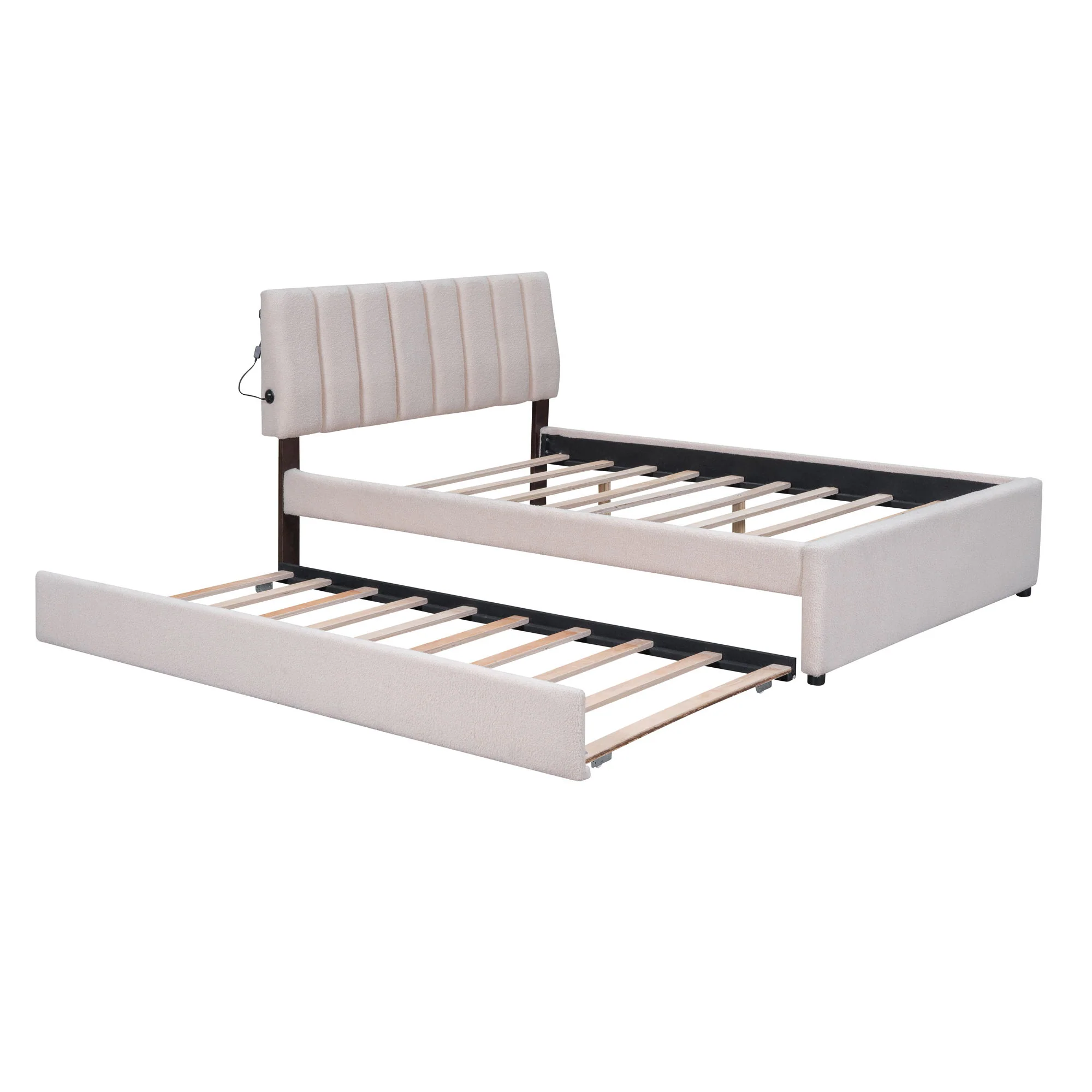 Upholstered Platform Bed With Trundle - Image 30