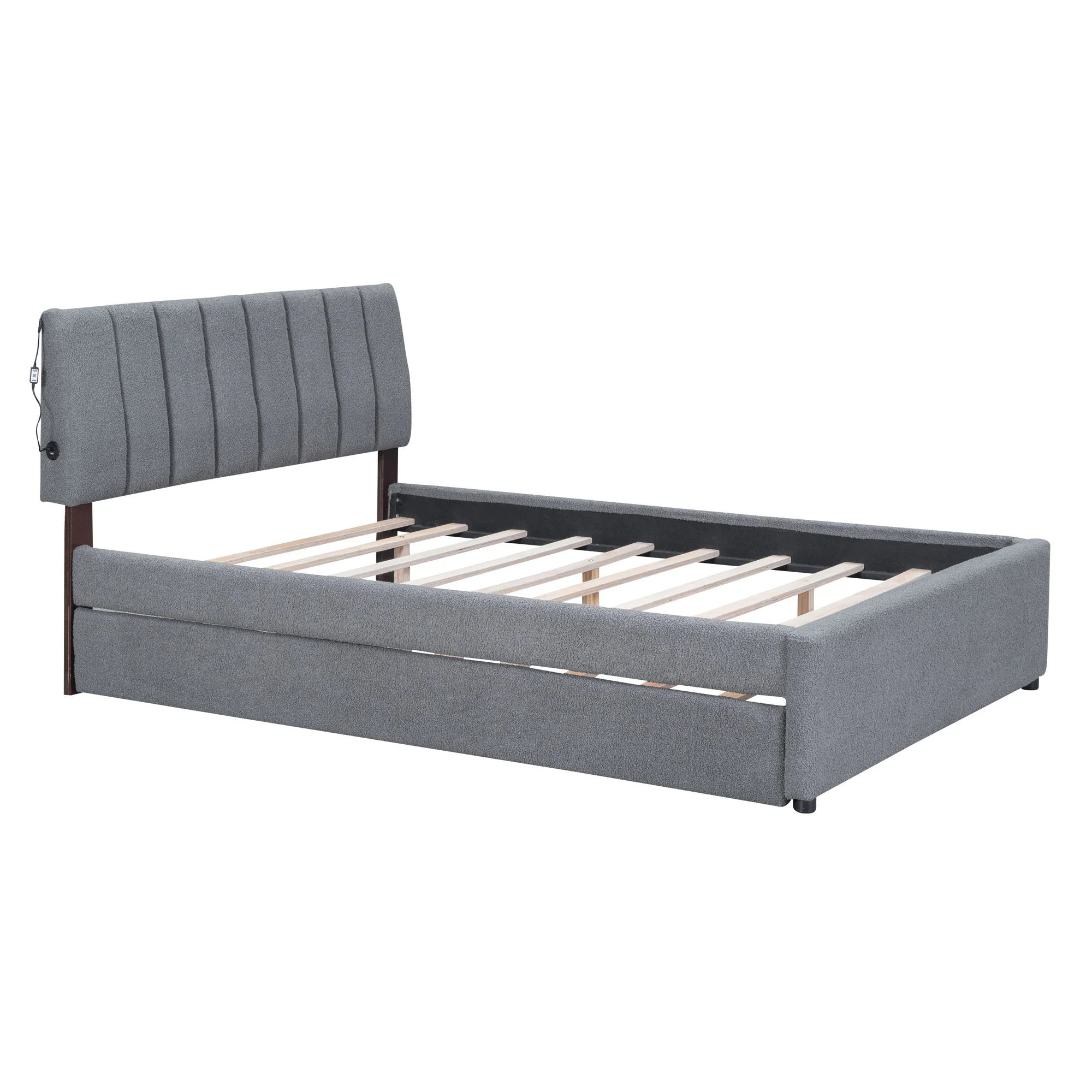 Upholstered Platform Bed With Trundle - Image 9