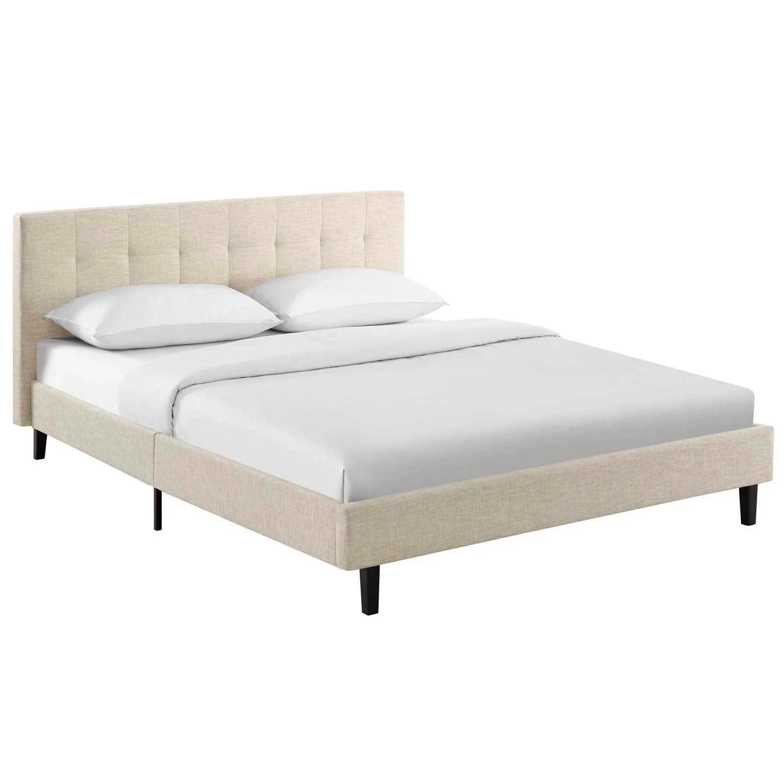 Upholstered Platform Bed with Tufted Headboard - Image 11
