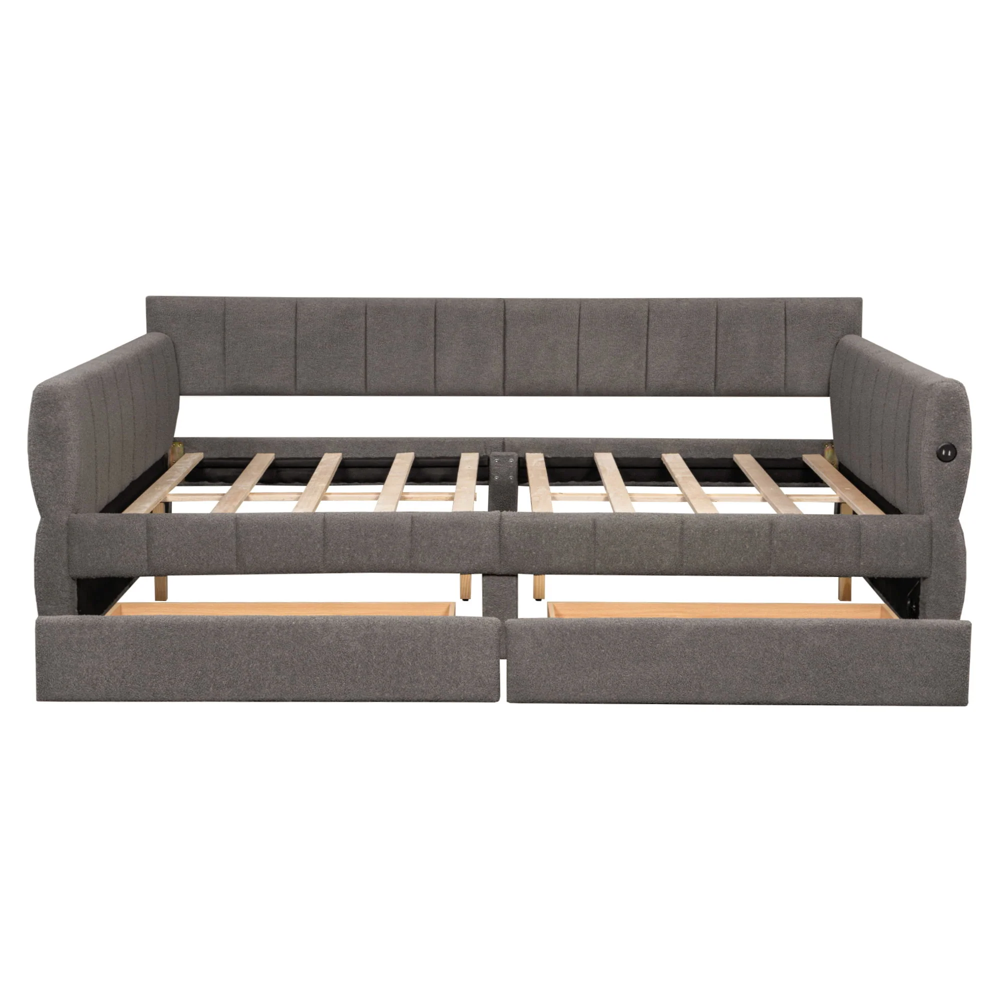 Upholstered Platform Bed With USB Charging