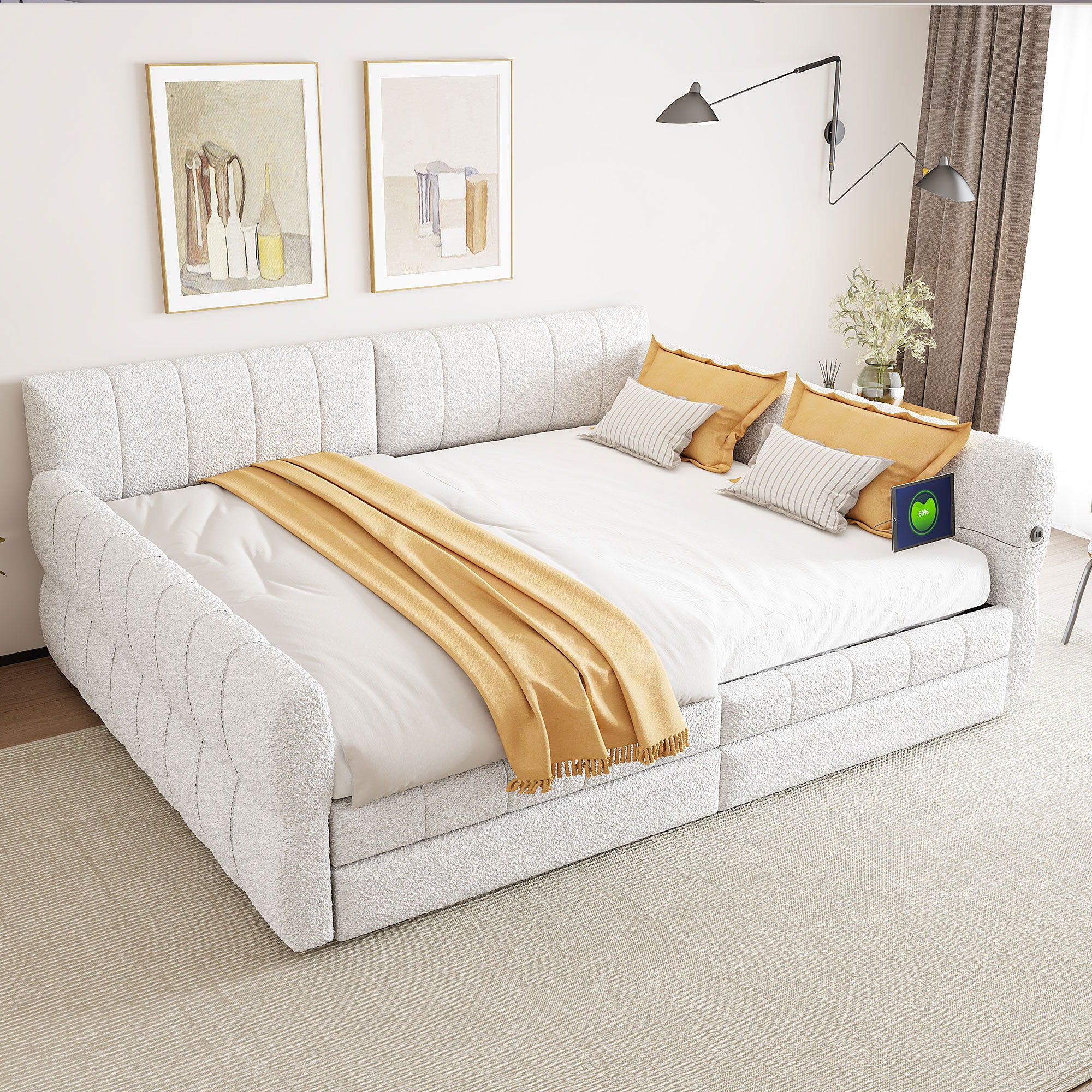 Upholstered Platform Bed With USB Charging - Image 15