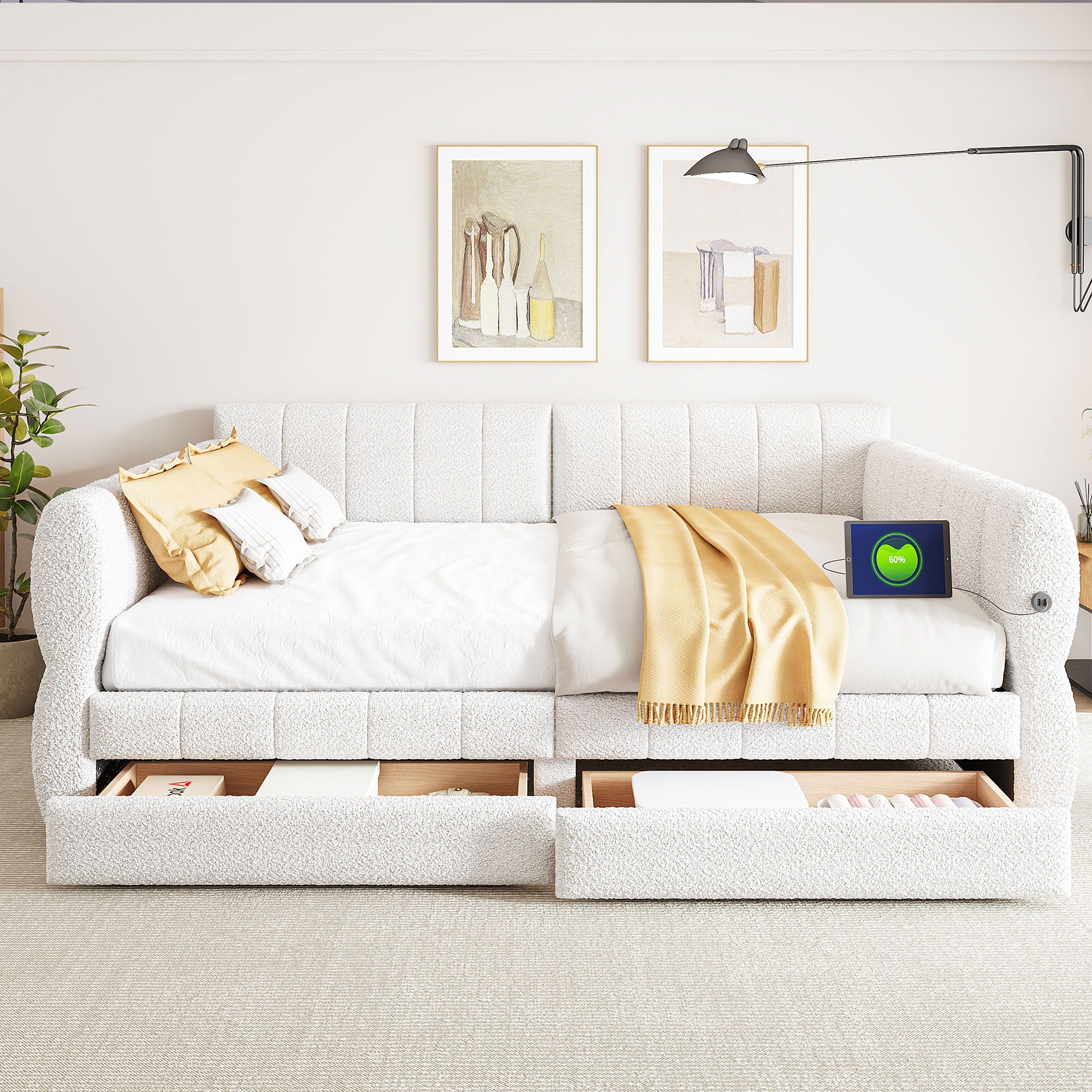 Upholstered Platform Bed With USB Charging - Image 6