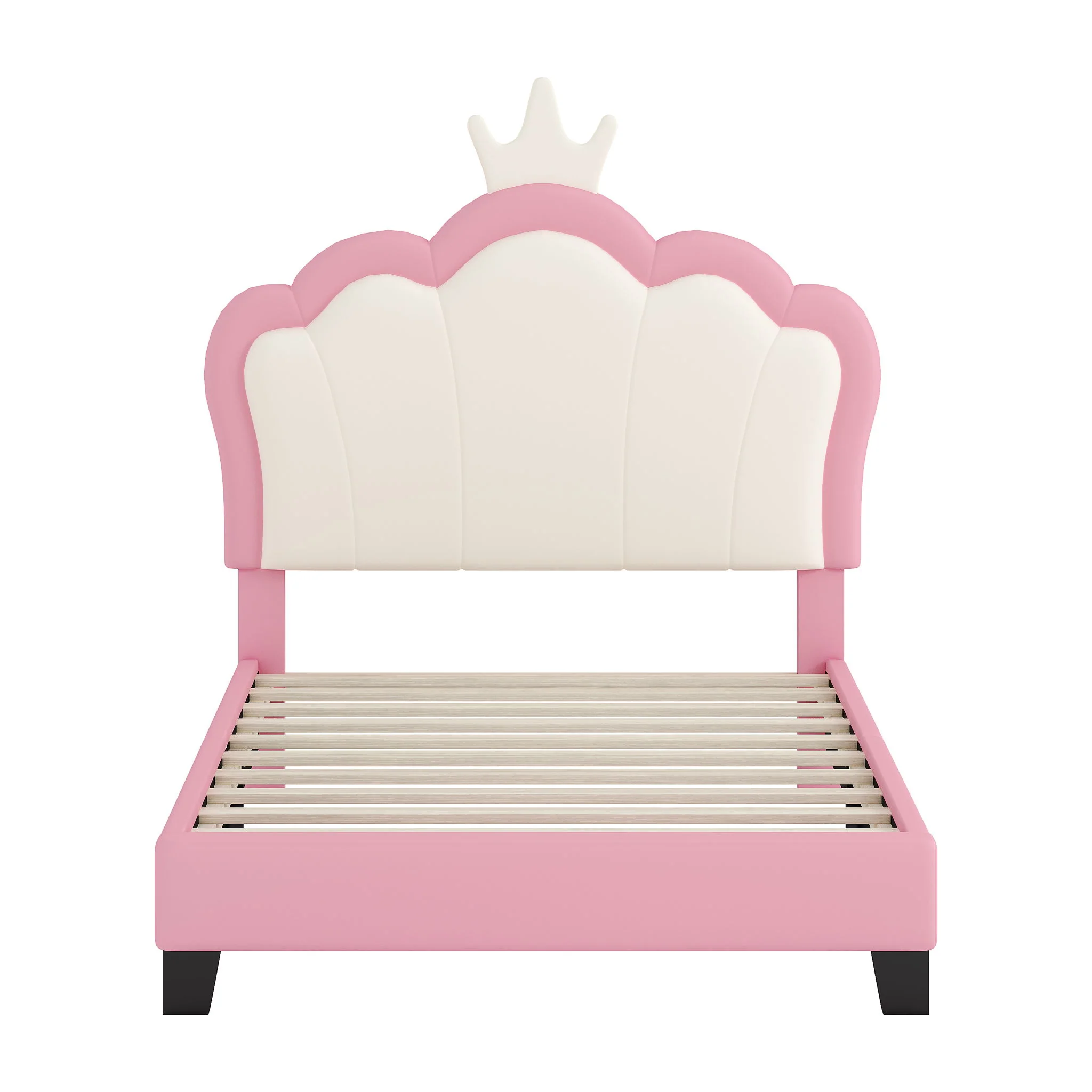 Upholstered Princess Platform Bed With Crown Headboard - Image 14