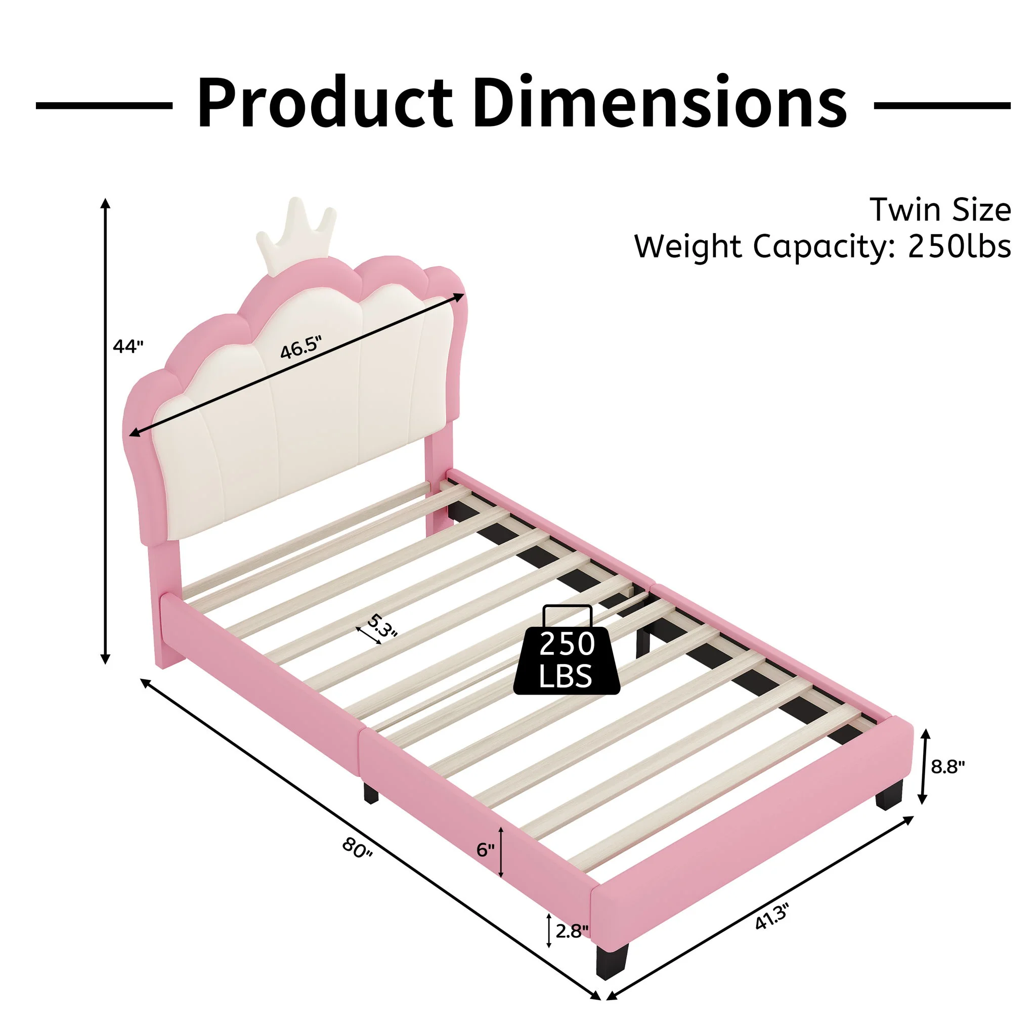 Upholstered Princess Platform Bed With Crown Headboard - Image 15