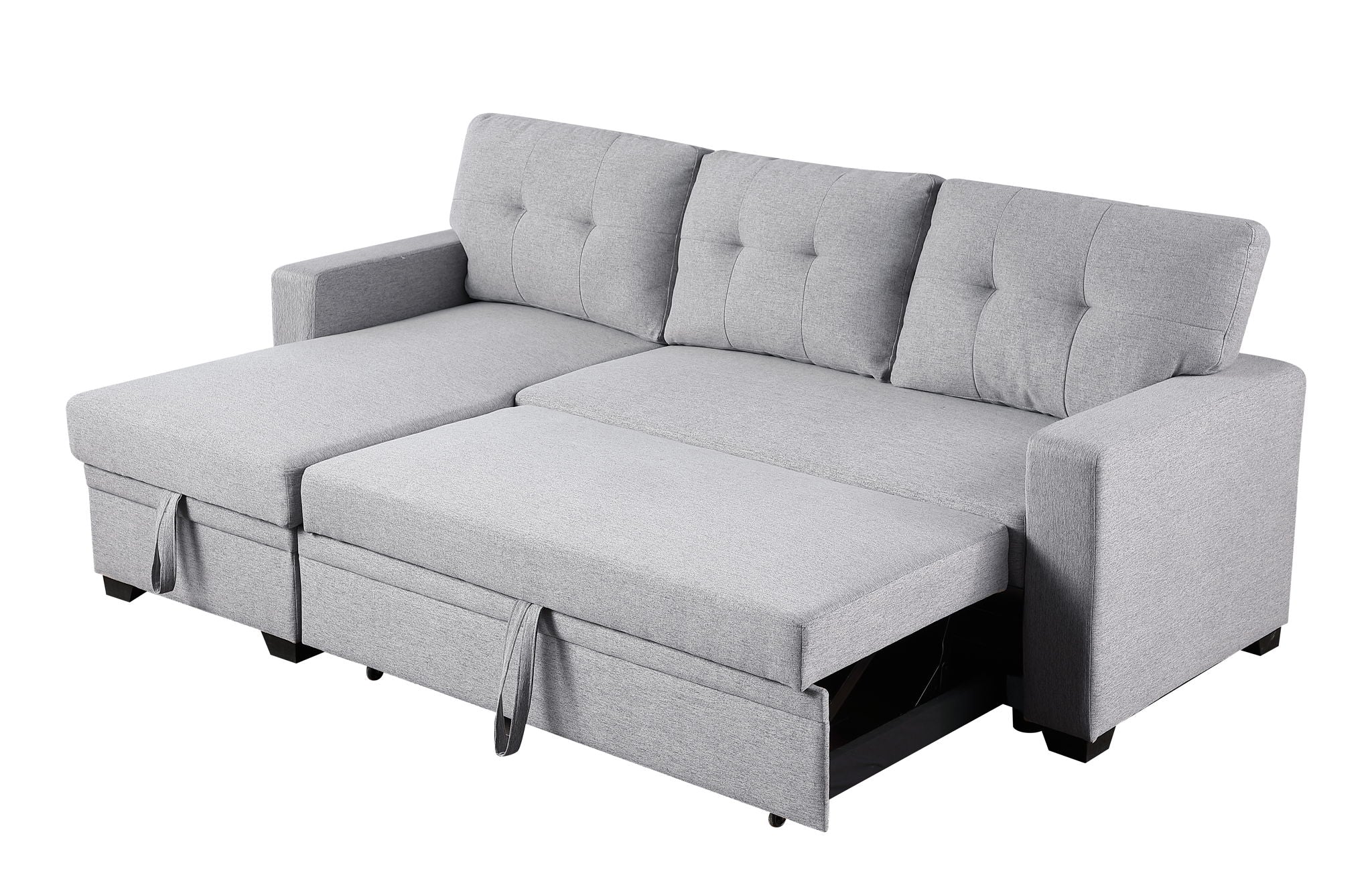 Upholstered Pull Out Sectional Sofa With Chaise - Image 28