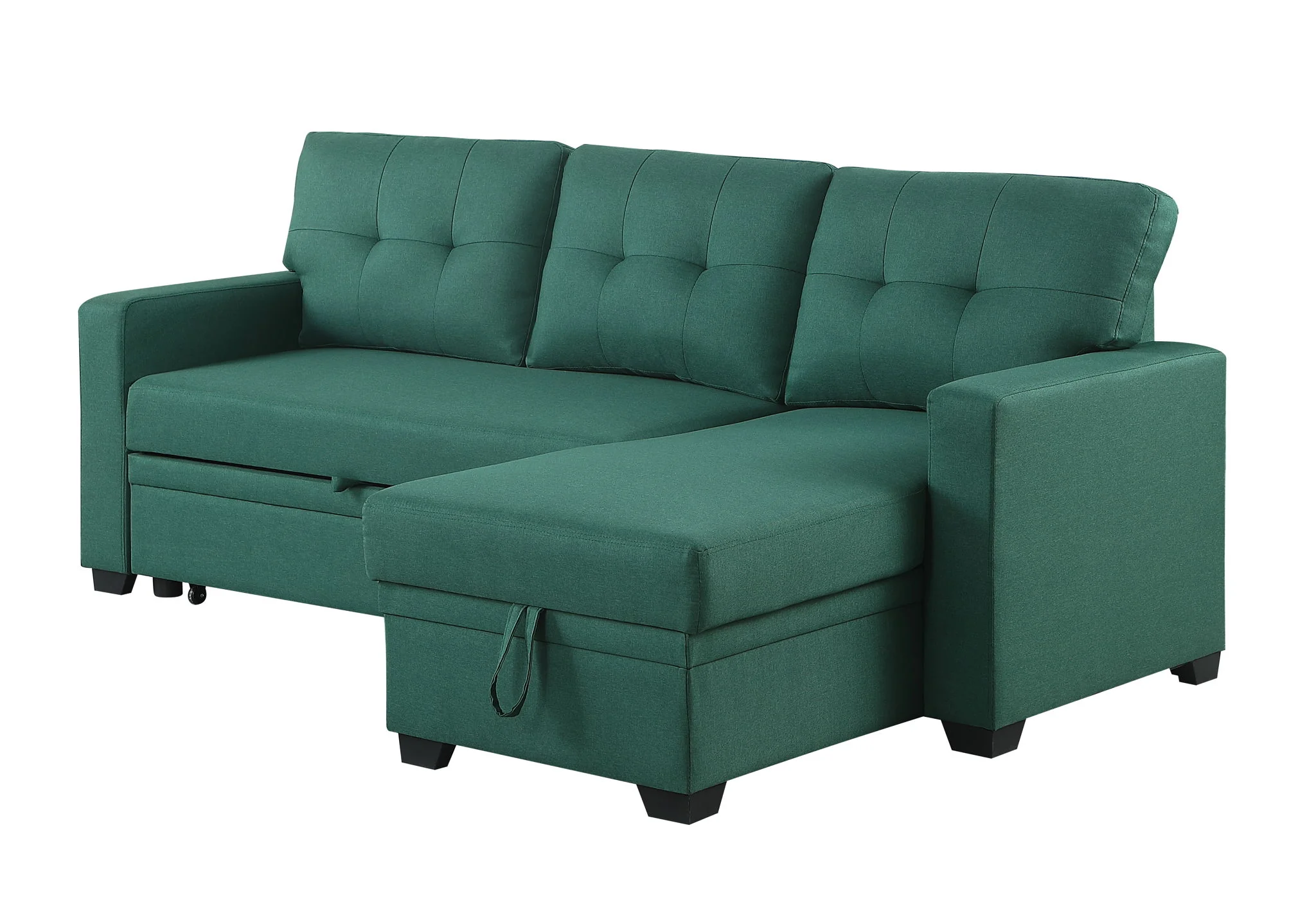 Upholstered Pull Out Sectional Sofa With Chaise - Image 47