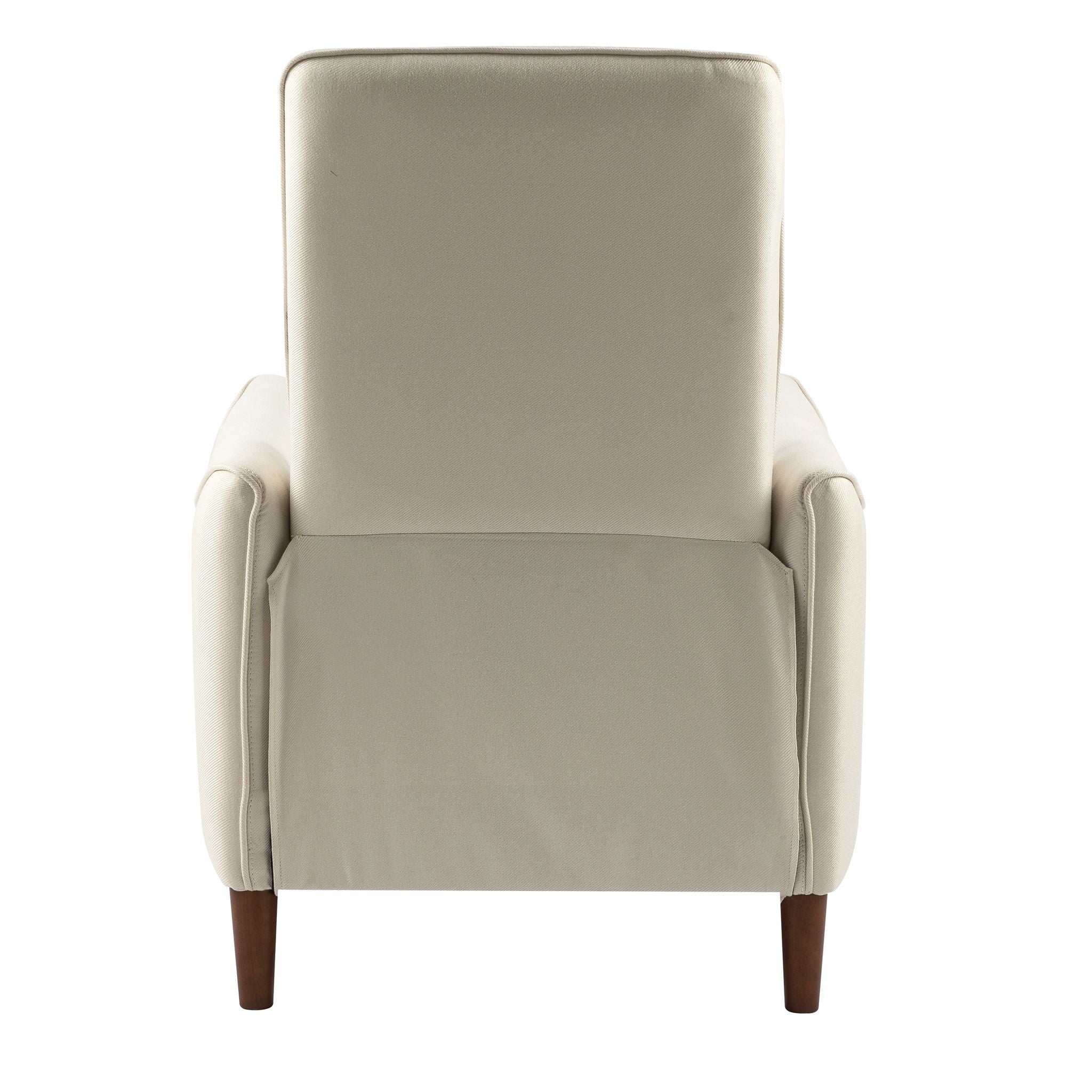 Upholstered Push Recliner Chair With Rubber Wood Legs For Living Room - Image 2