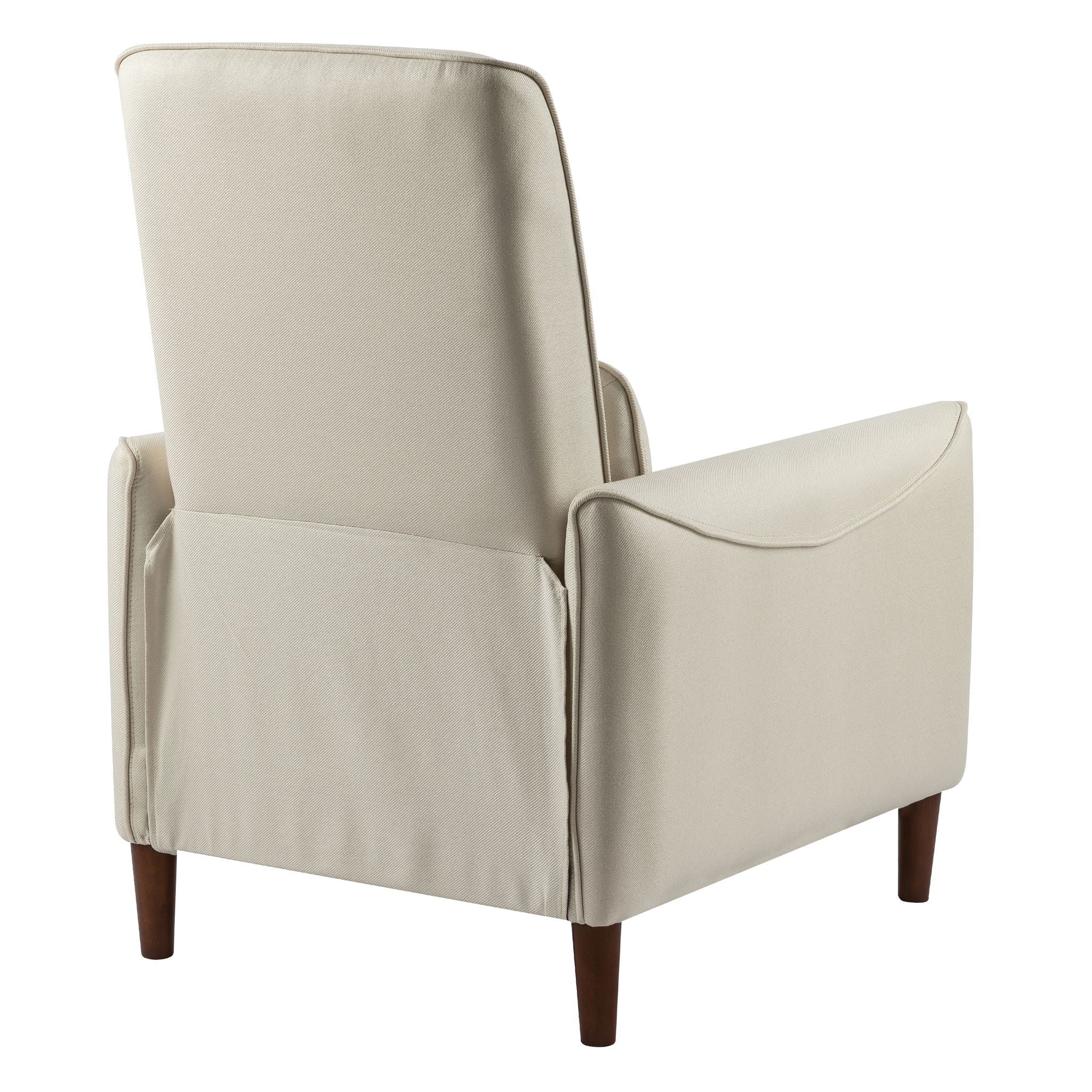 Upholstered Push Recliner Chair With Rubber Wood Legs For Living Room - Image 3