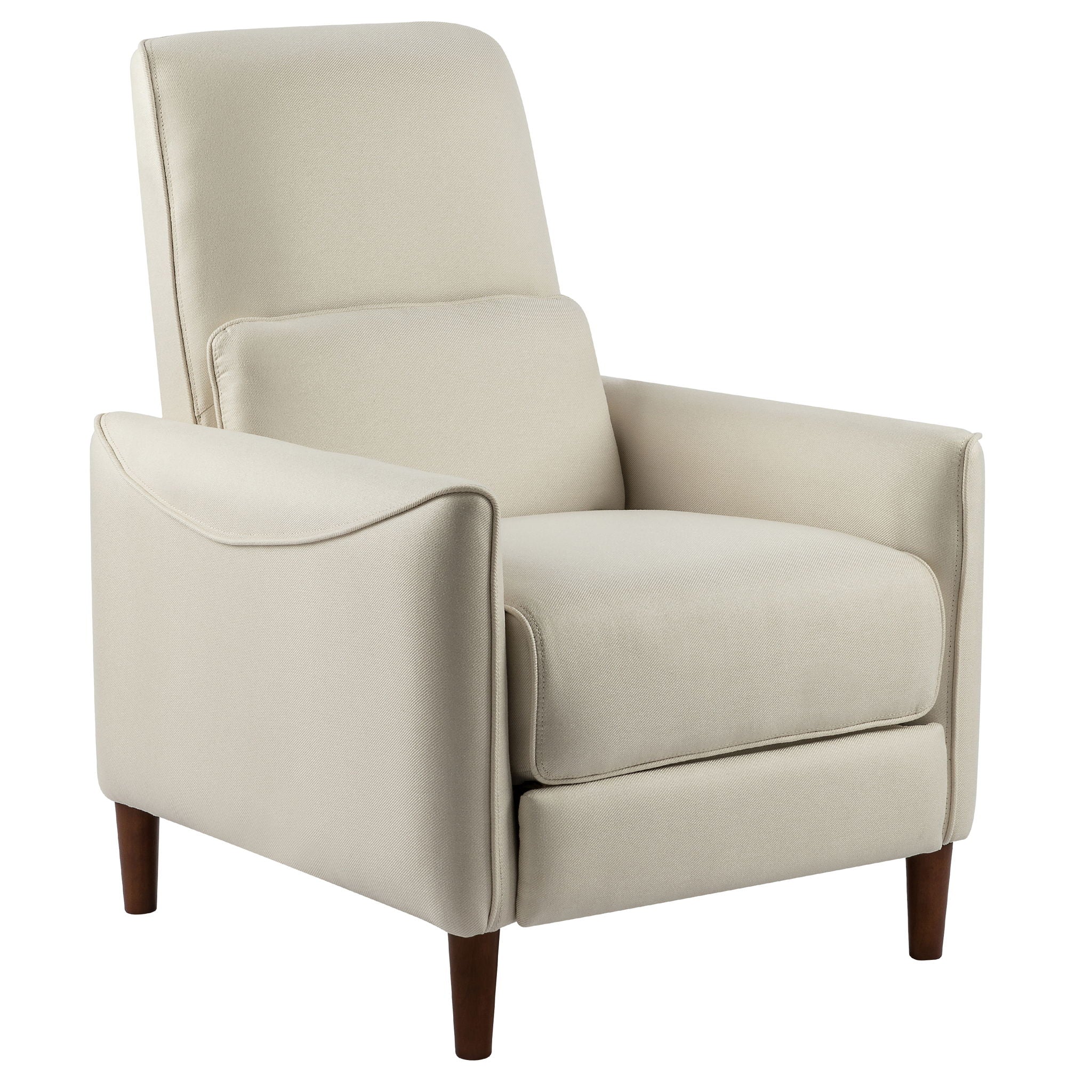 Upholstered Push Recliner Chair With Rubber Wood Legs For Living Room - Image 4