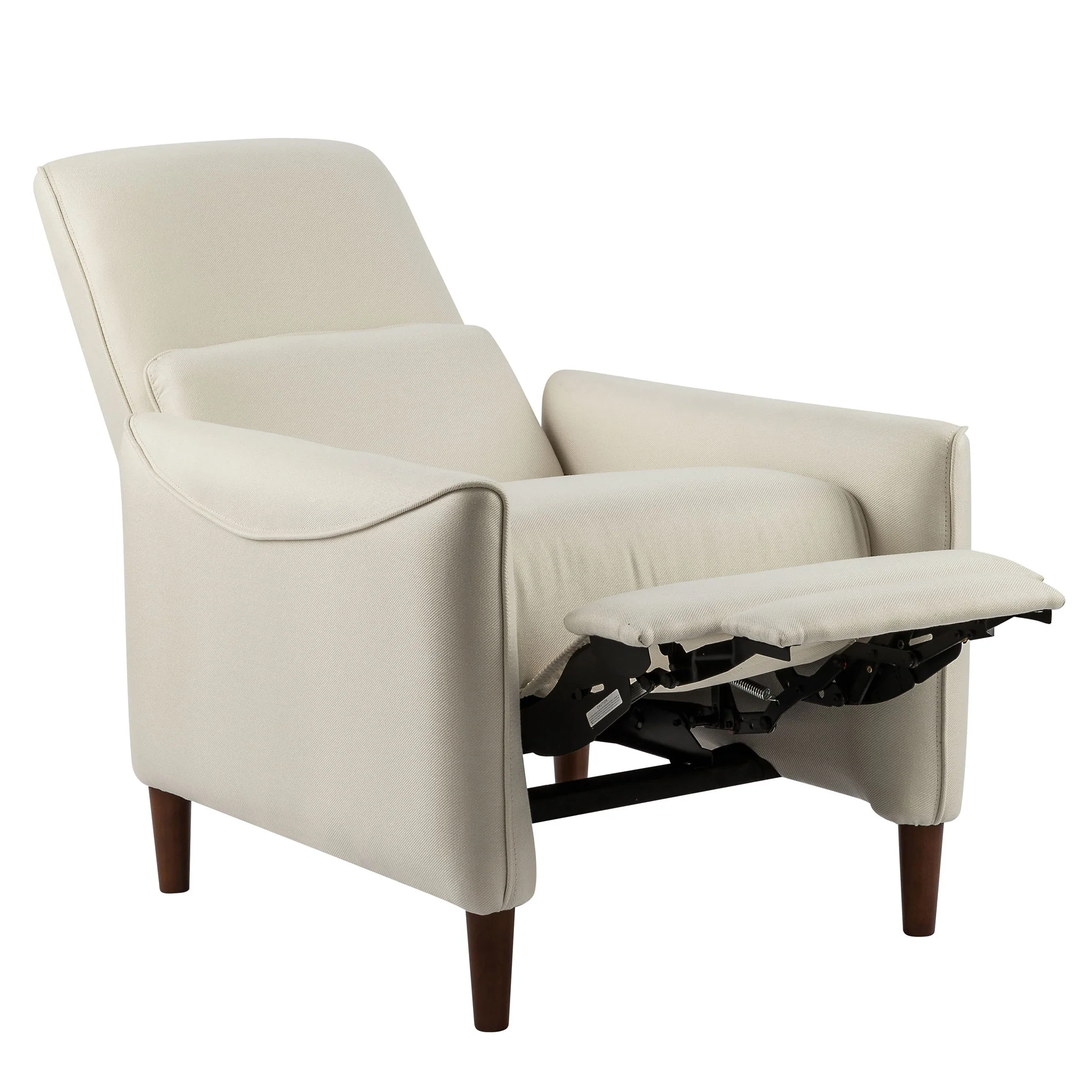 Upholstered Push Recliner Chair With Rubber Wood Legs For Living Room - Image 5