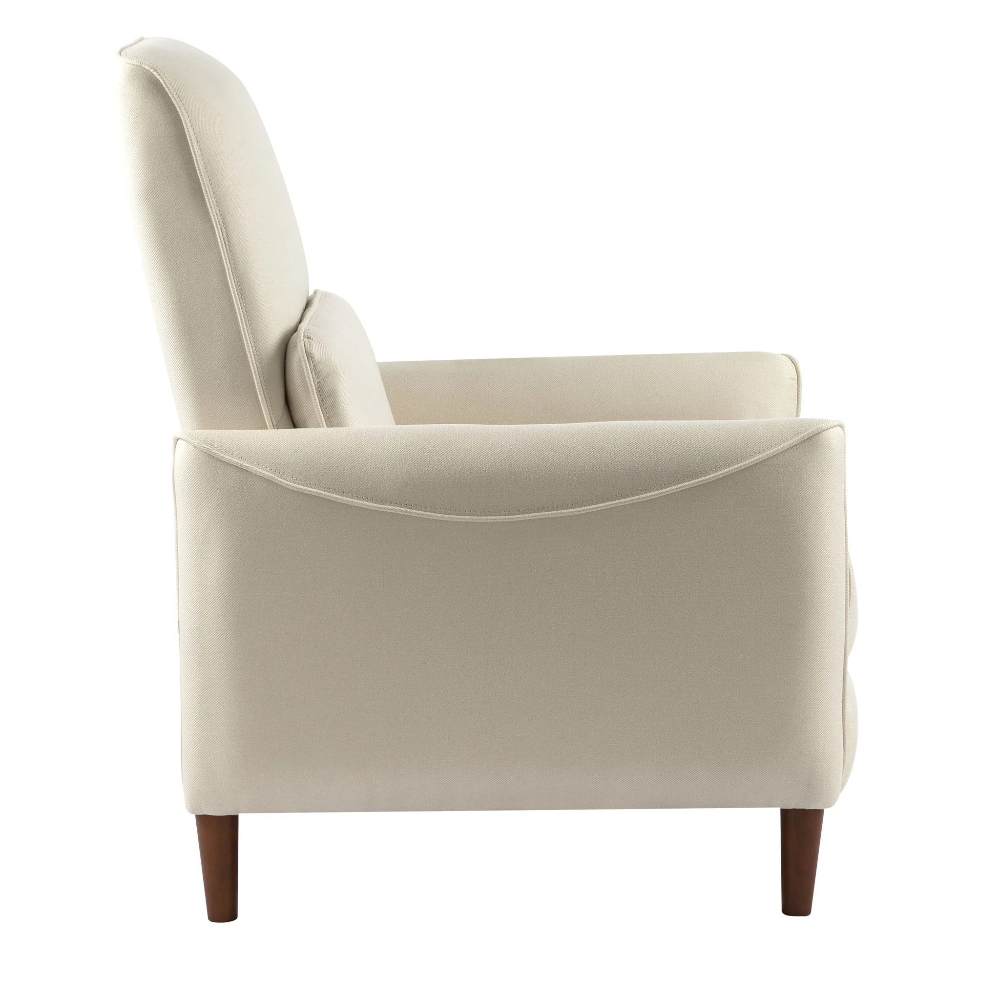 Upholstered Push Recliner Chair With Rubber Wood Legs For Living Room - Image 7