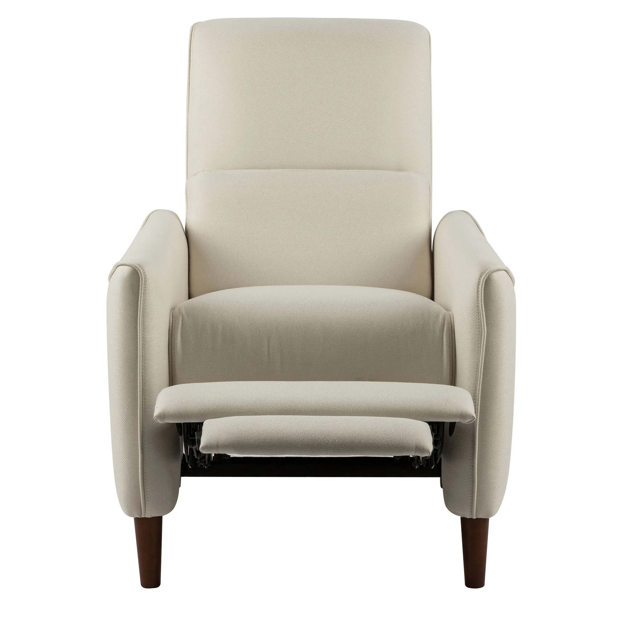 Upholstered Push Recliner Chair With Rubber Wood Legs For Living Room - Image 8