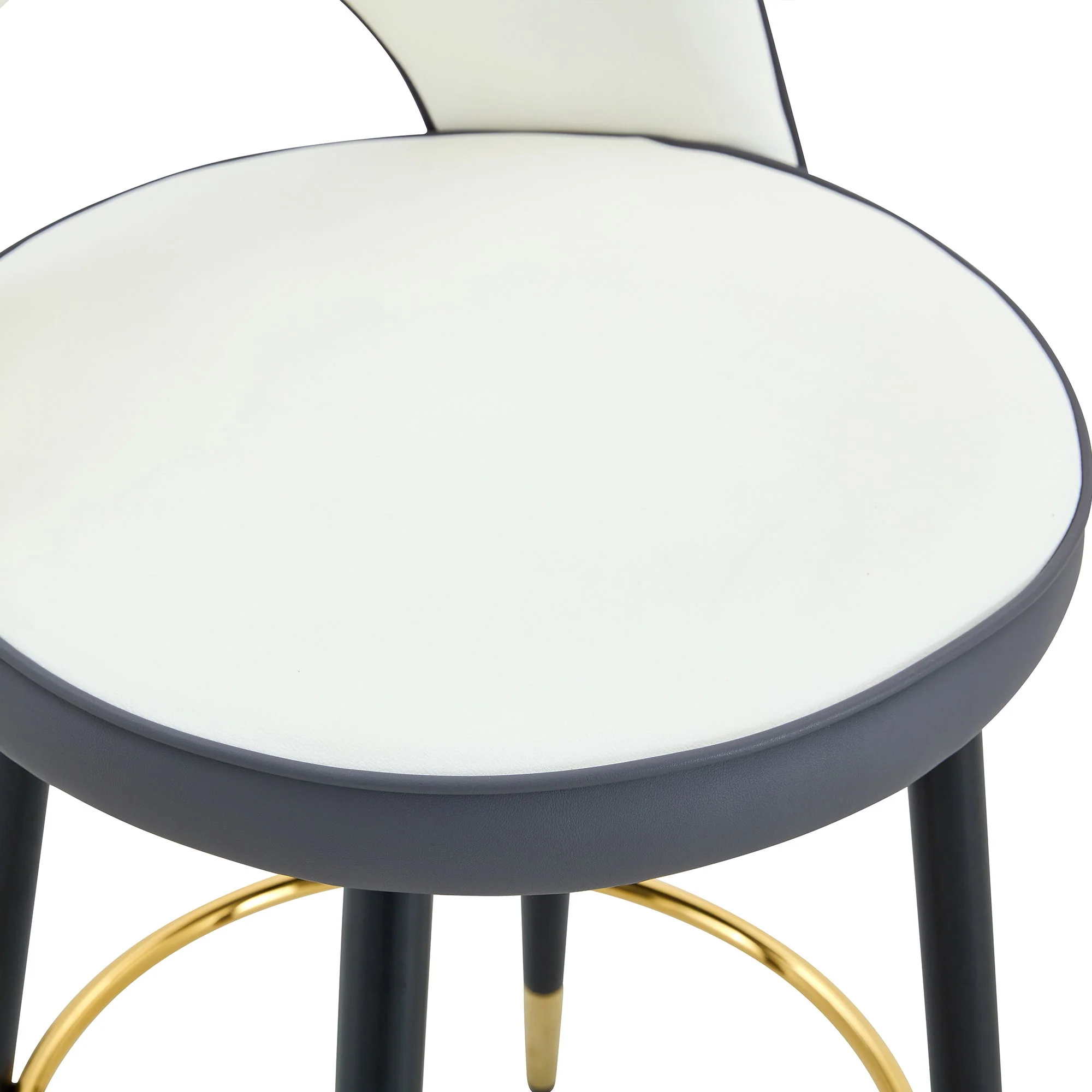 Upholstered Rotatable Bar Chair With Metal Legs For Dining Room - Image 22