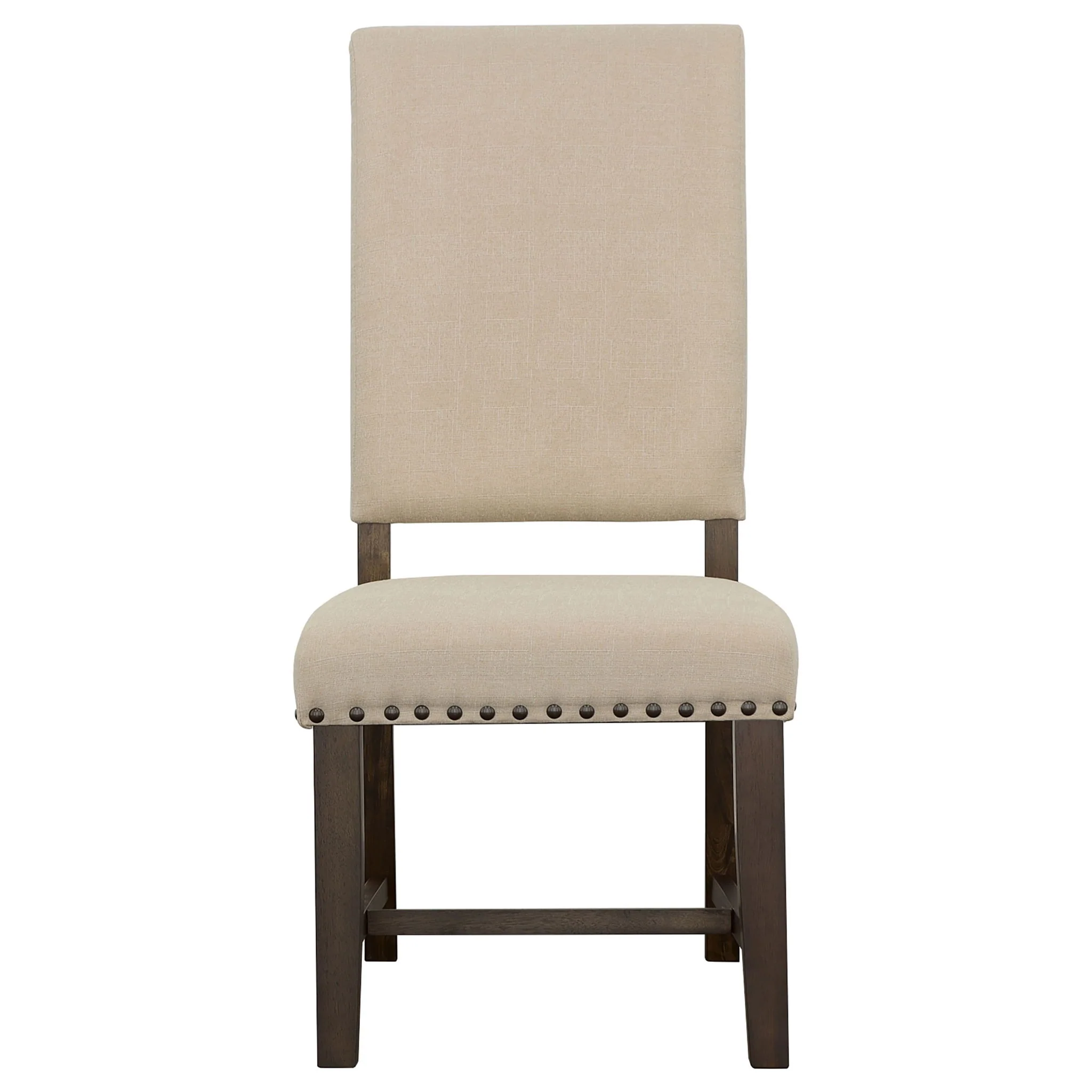 Upholstered Side Chair With Nailhead Accents (Set of 2) - Beige - Image 5