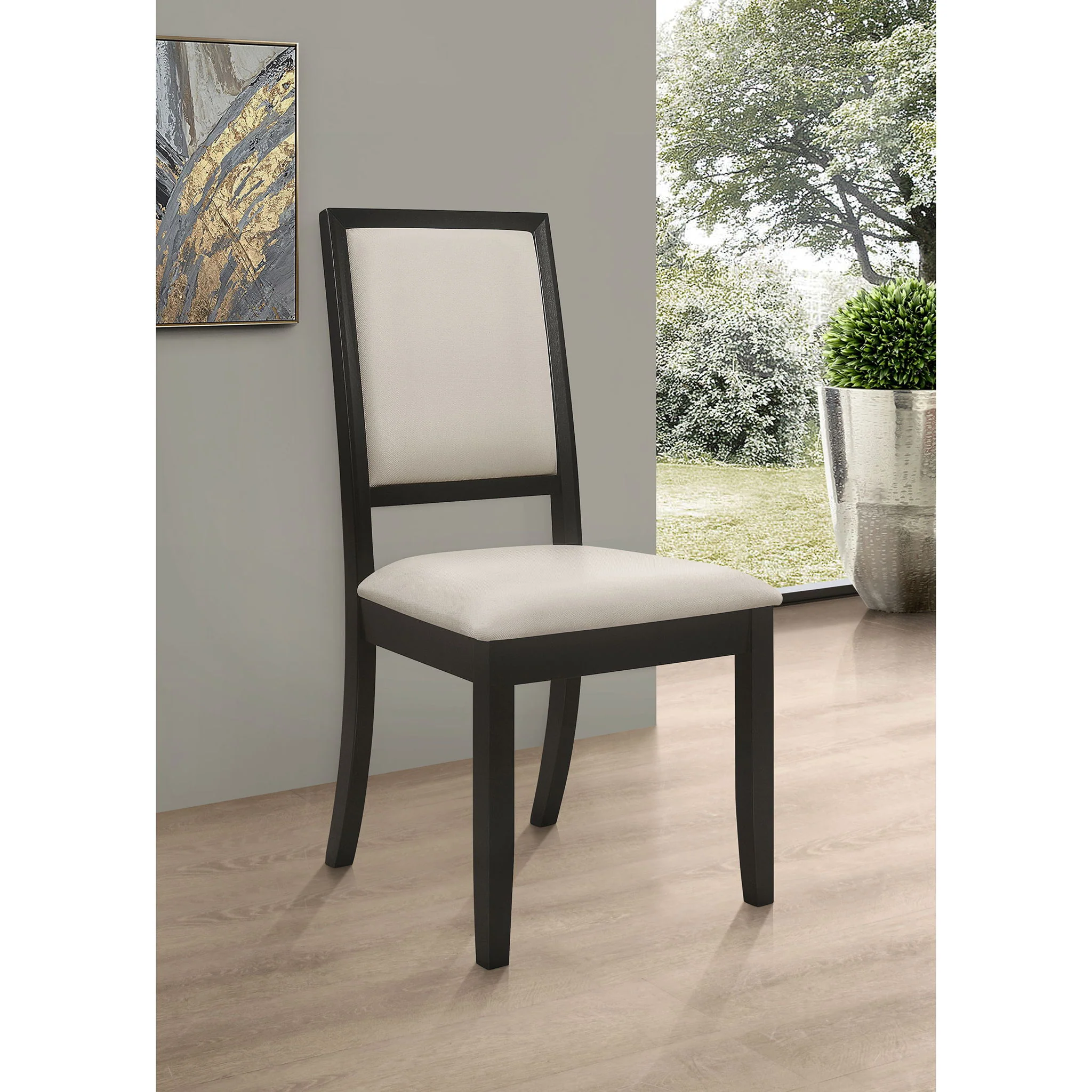 Upholstered Side Chairs (Set of 2) - Cream - Image 5