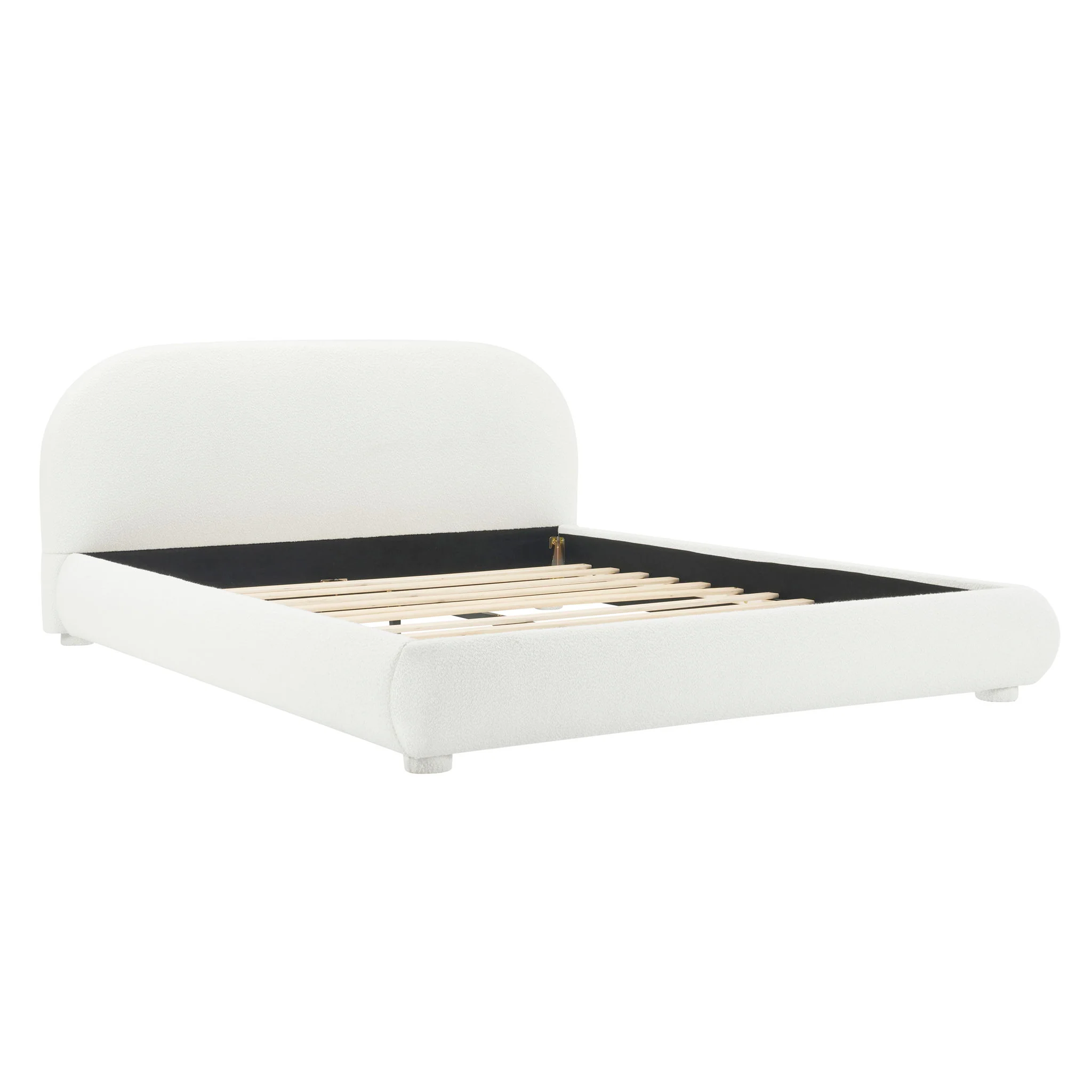Upholstered Simple Modern Bedroom Bed With Curved Headboard - Image 14