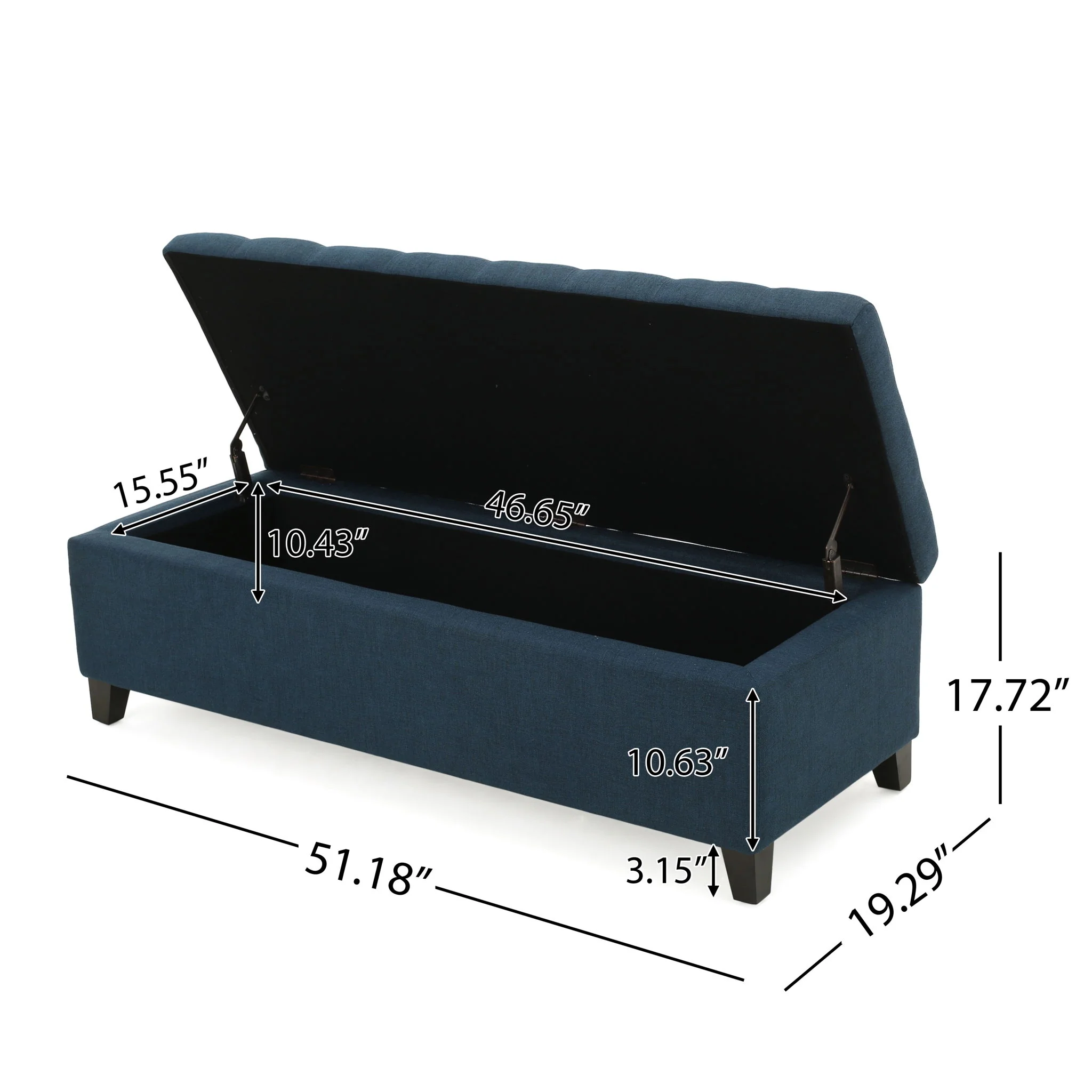 Upholstered Storage Ottoman Bench, Foot Rest For Bedroom - Image 19