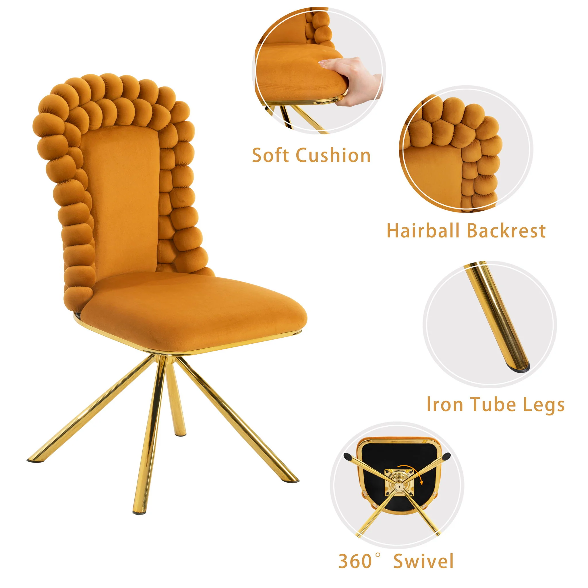 Upholstered Swivel Dining Chairs (Set of 2) - Image 15
