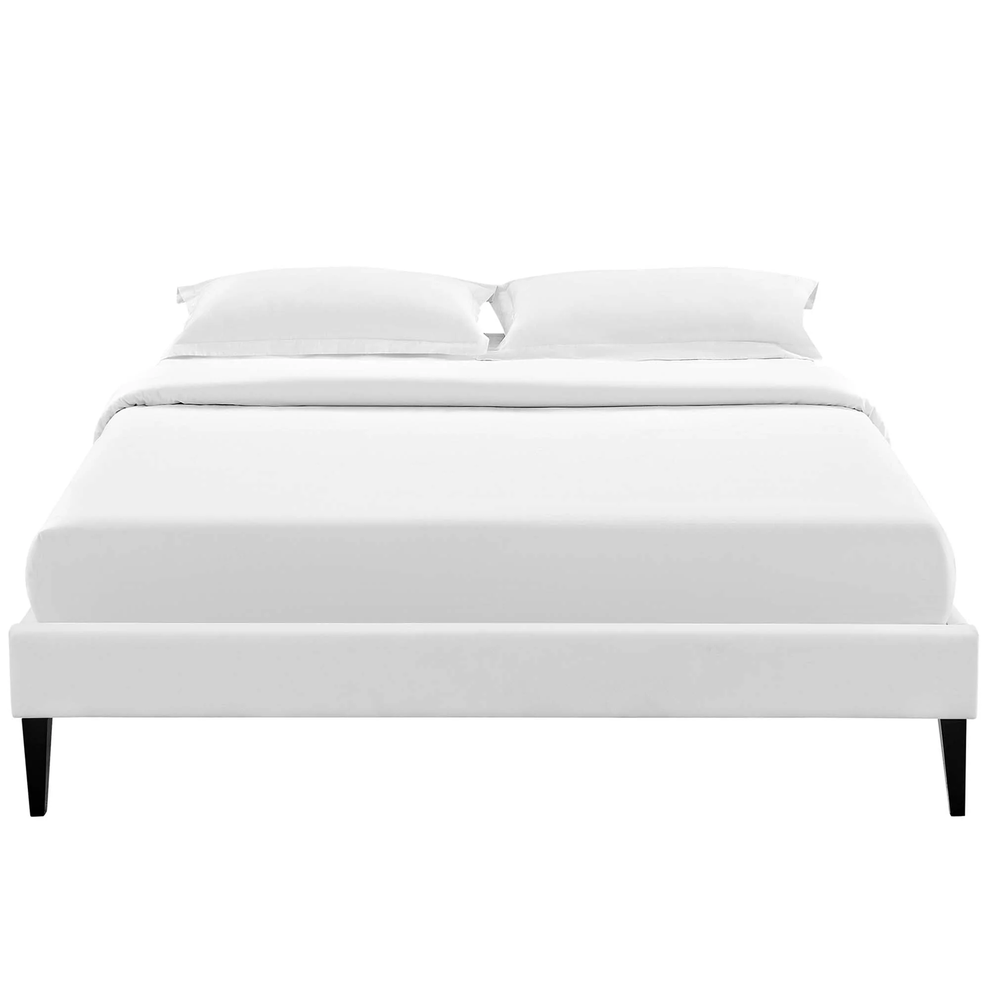 Upholstered Vinyl Platform Bed with Squared Tapered Legs - Image 15