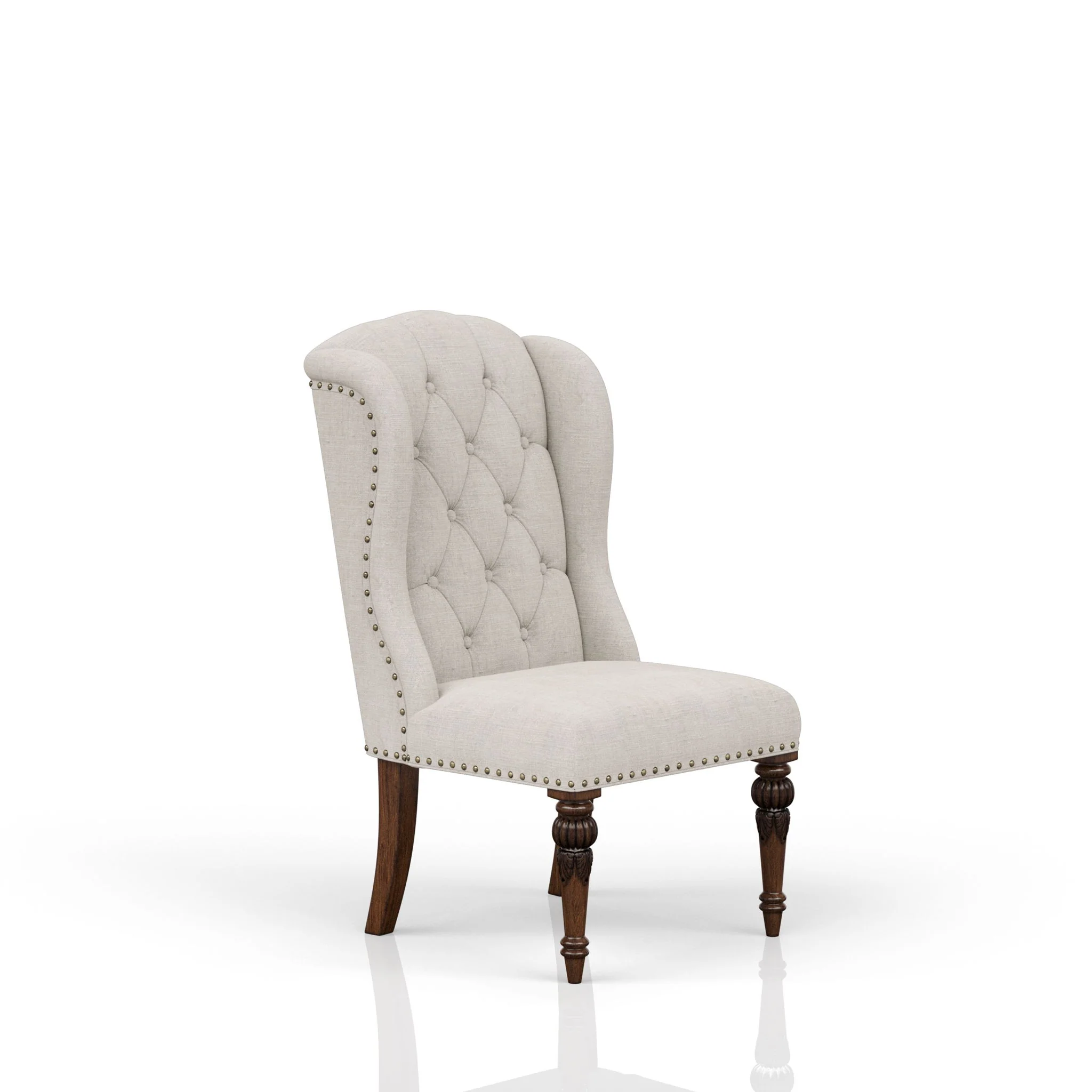 Upholstered Wing Host Chair - Light Gray - Image 2