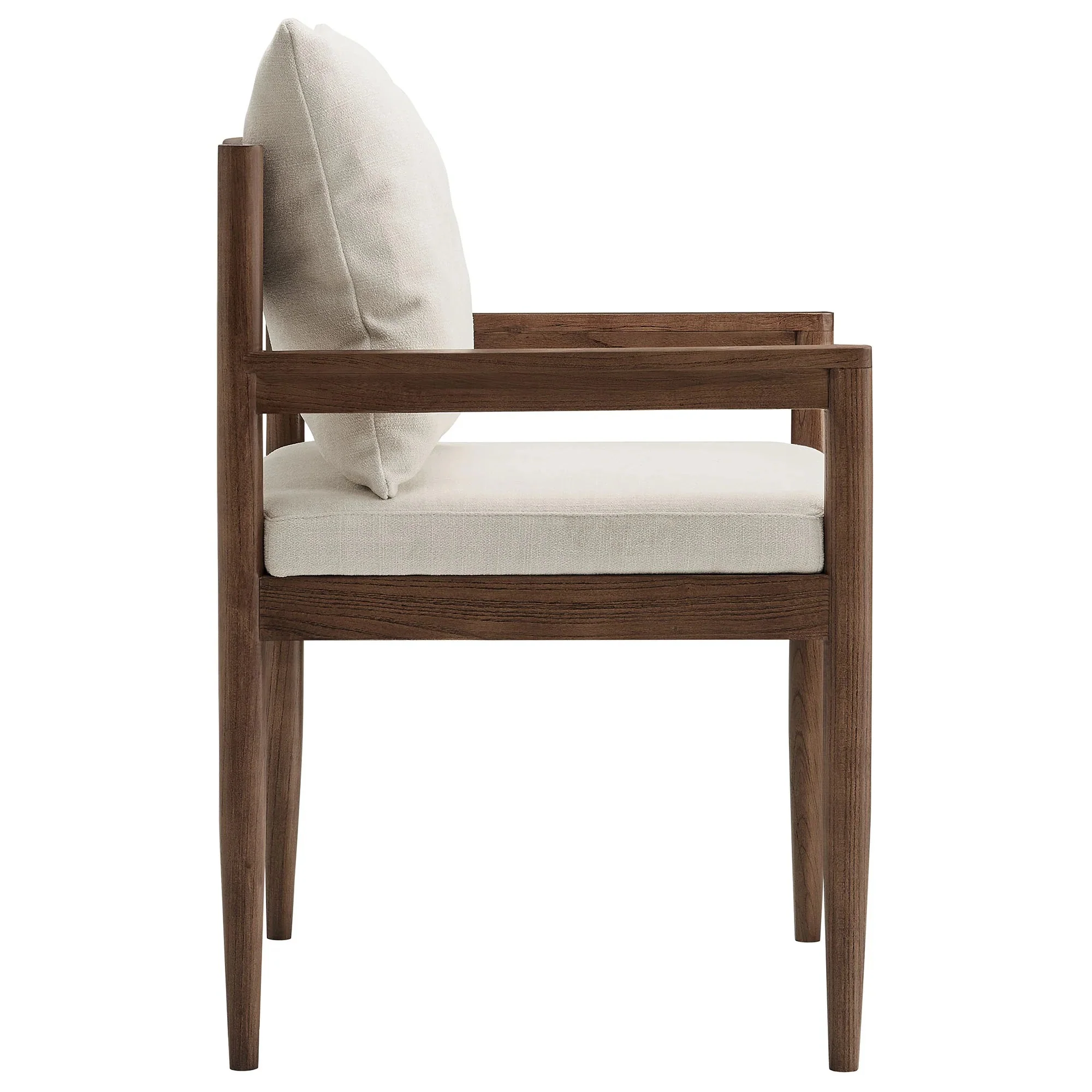 Upholstered Wood Dining Armchair with Open Back - Image 3