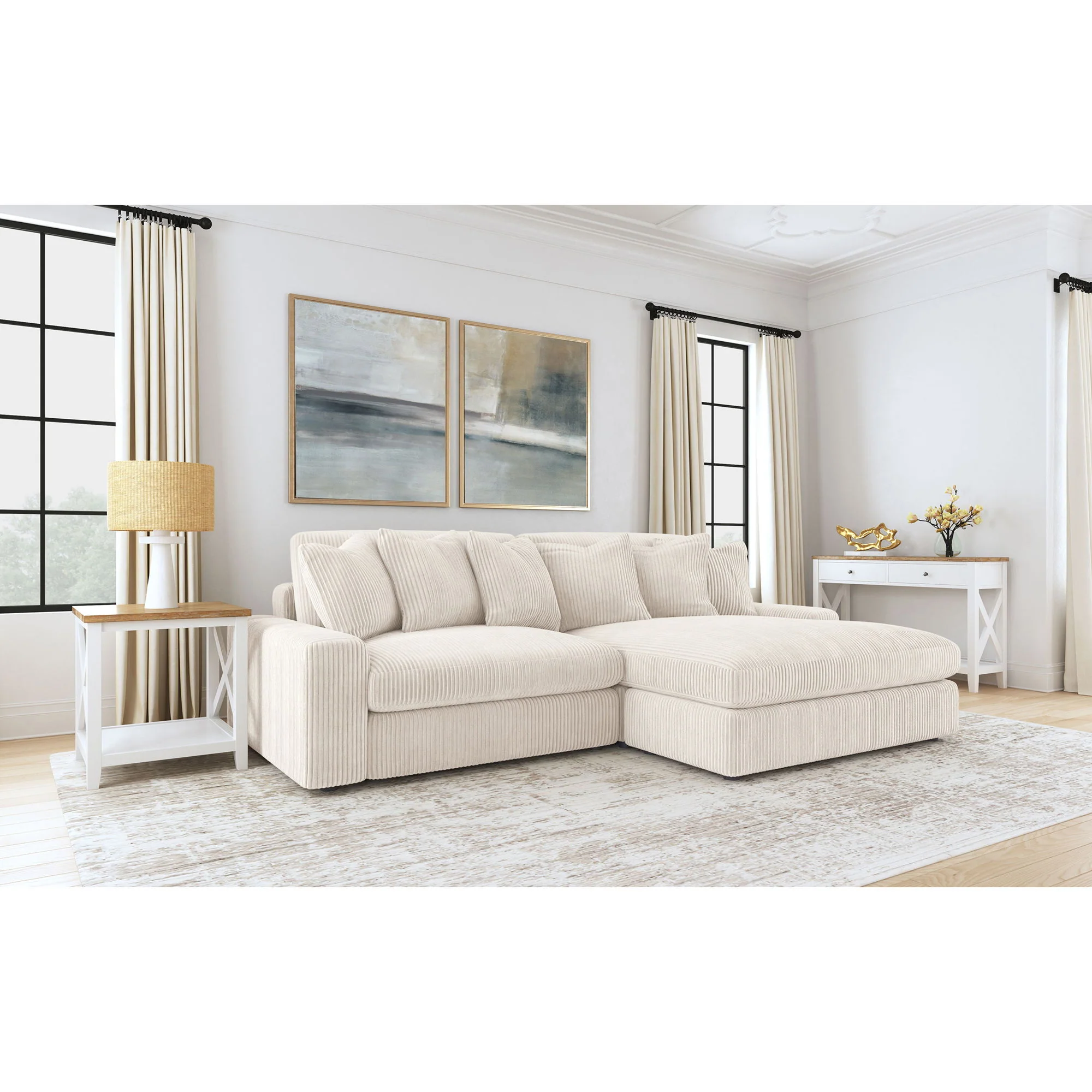 Upton - Reversible Sectional Sofa With Oversized Chaise - Sand - Image 9