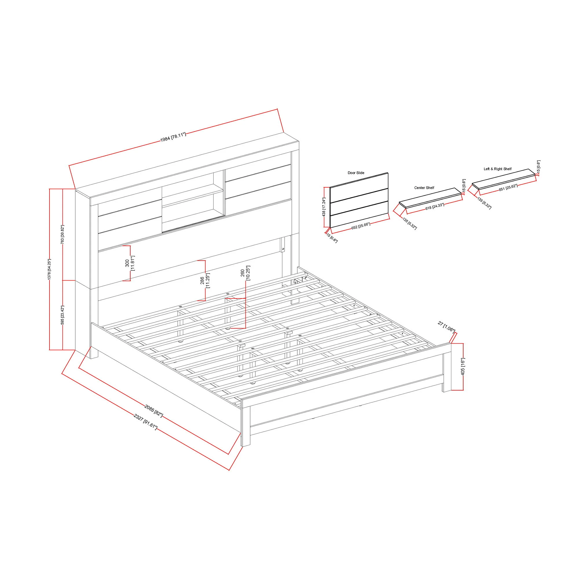 Urban - 5 Piece Set With Bookcase - Image 4