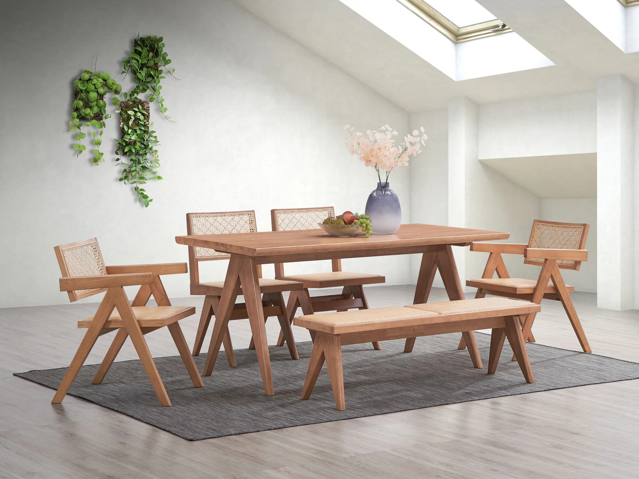 Valentina - 6 Piece Patio Furniture Set - Rattan / Natural - Image 6