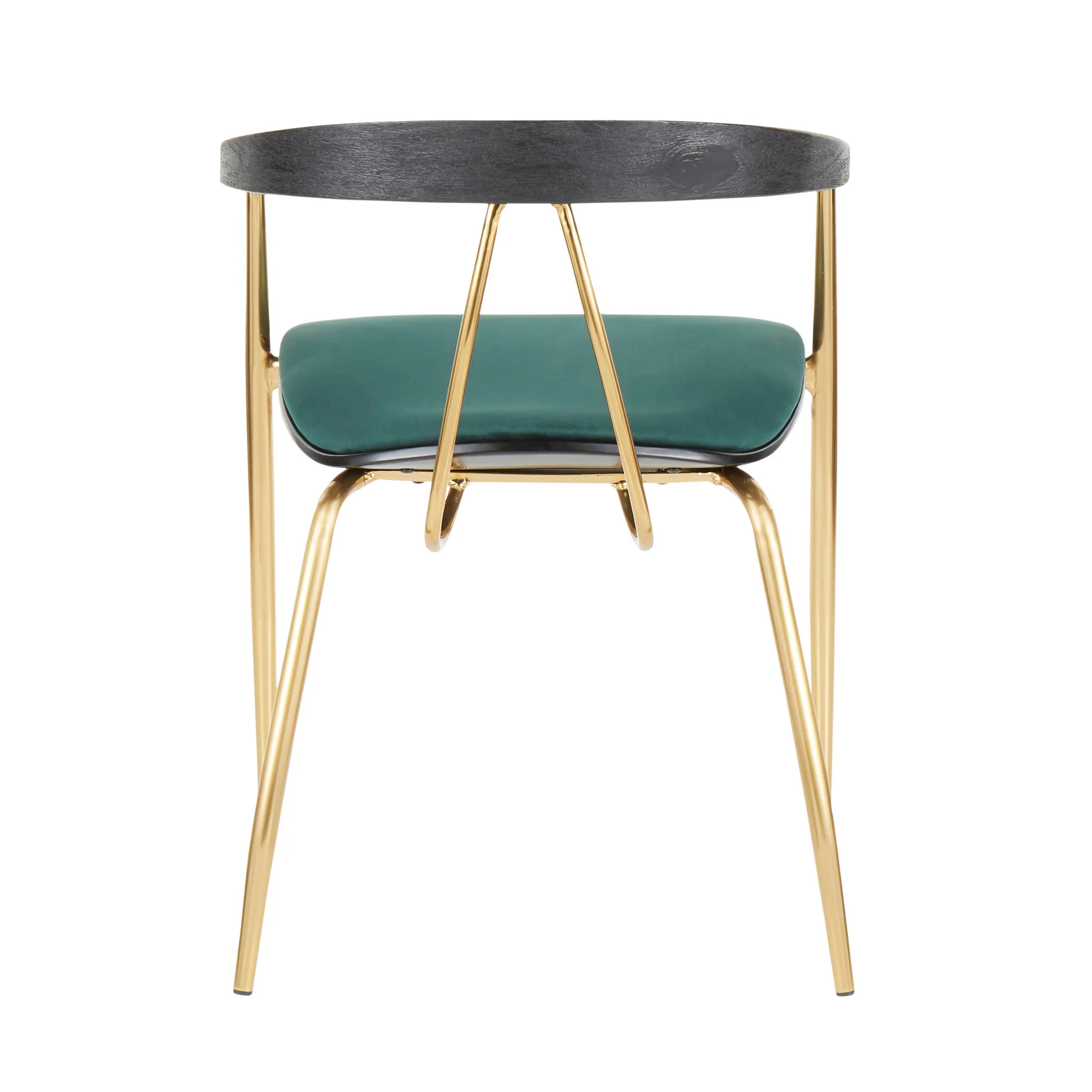 Vanessa - Contemporary Chair (Set of 2) - Gold / Green - Black - Image 4