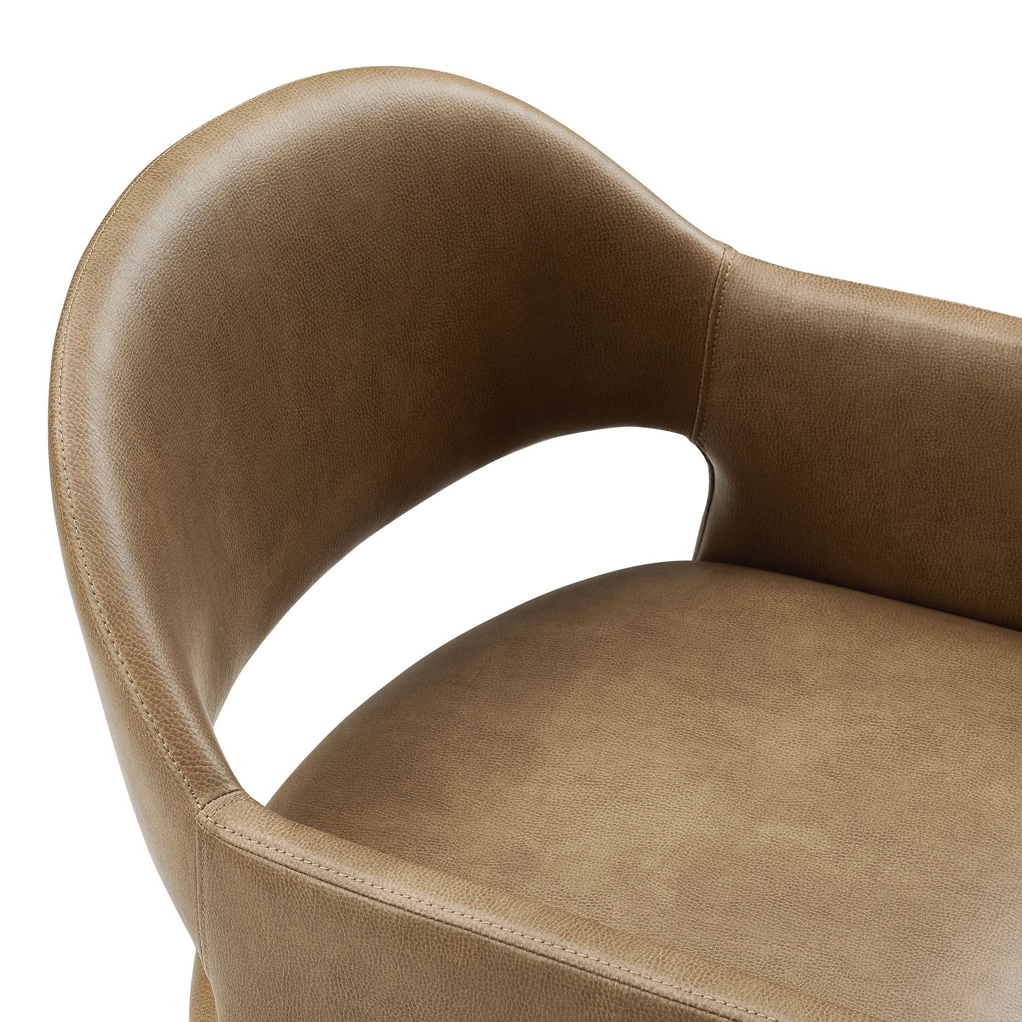 Vegan Leather Curved Back Dining Armchair - Image 4