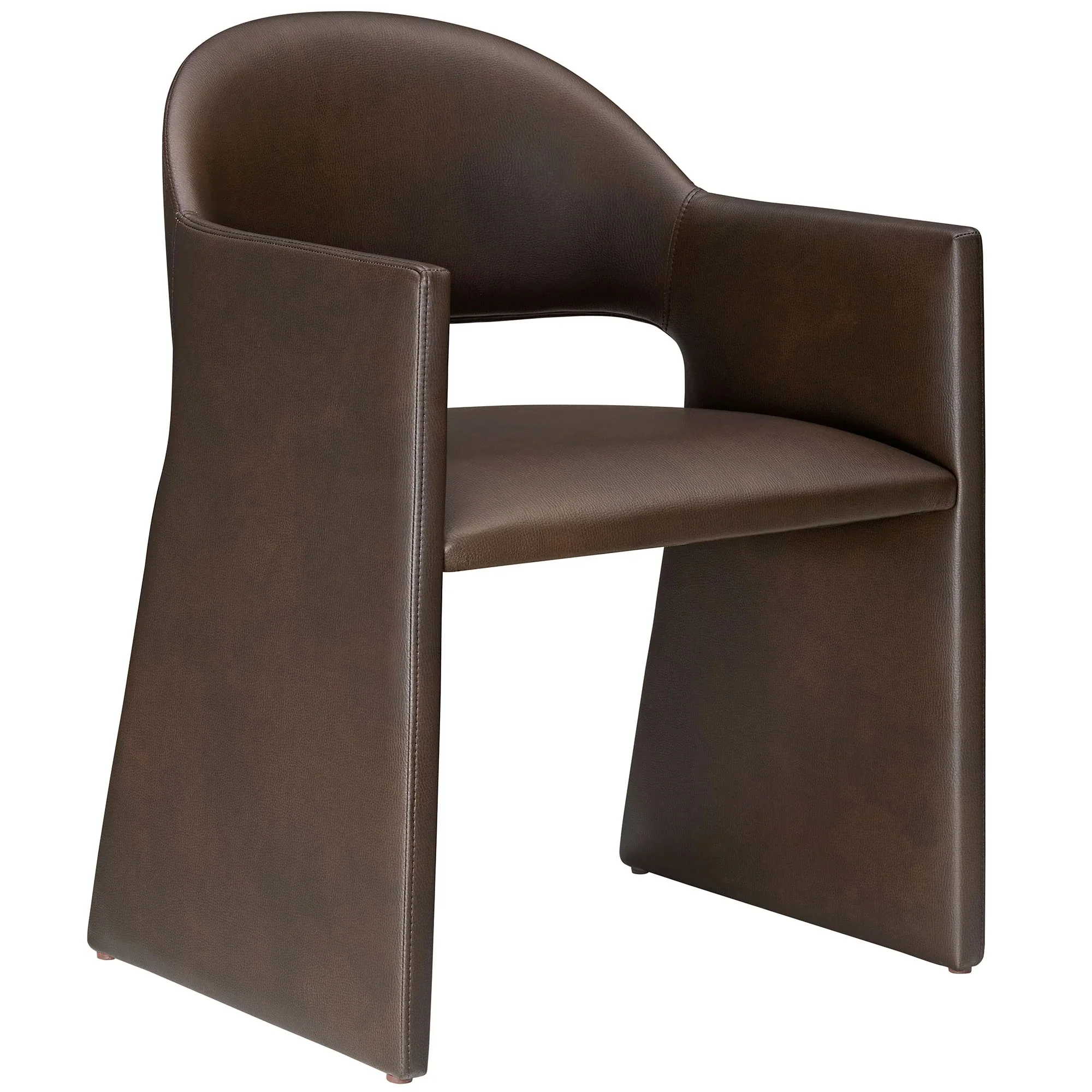 Vegan Leather Curved Back Dining Armchair - Image 6