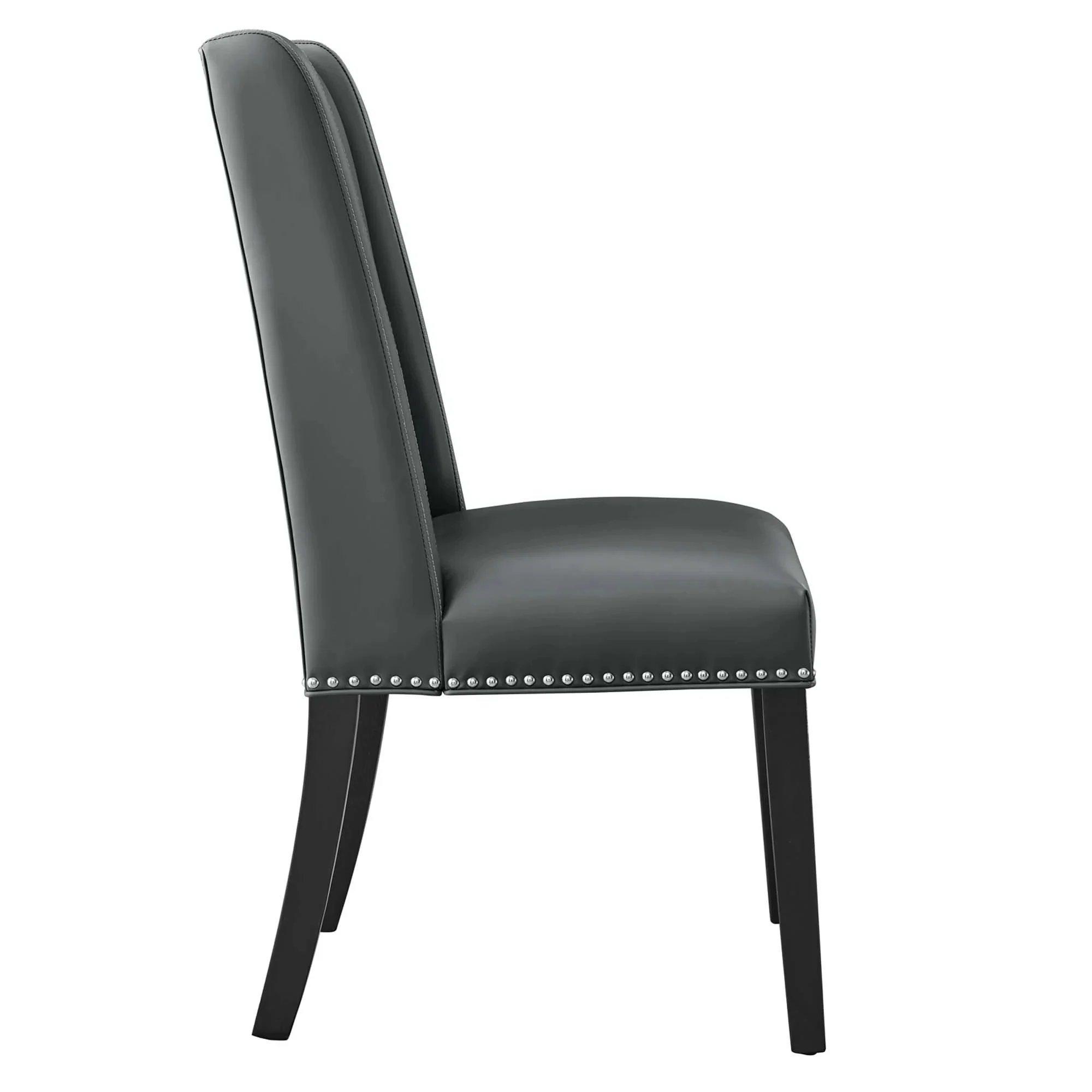 Vegan Leather Dining Side Chair with Nailhead Trim - Image 8