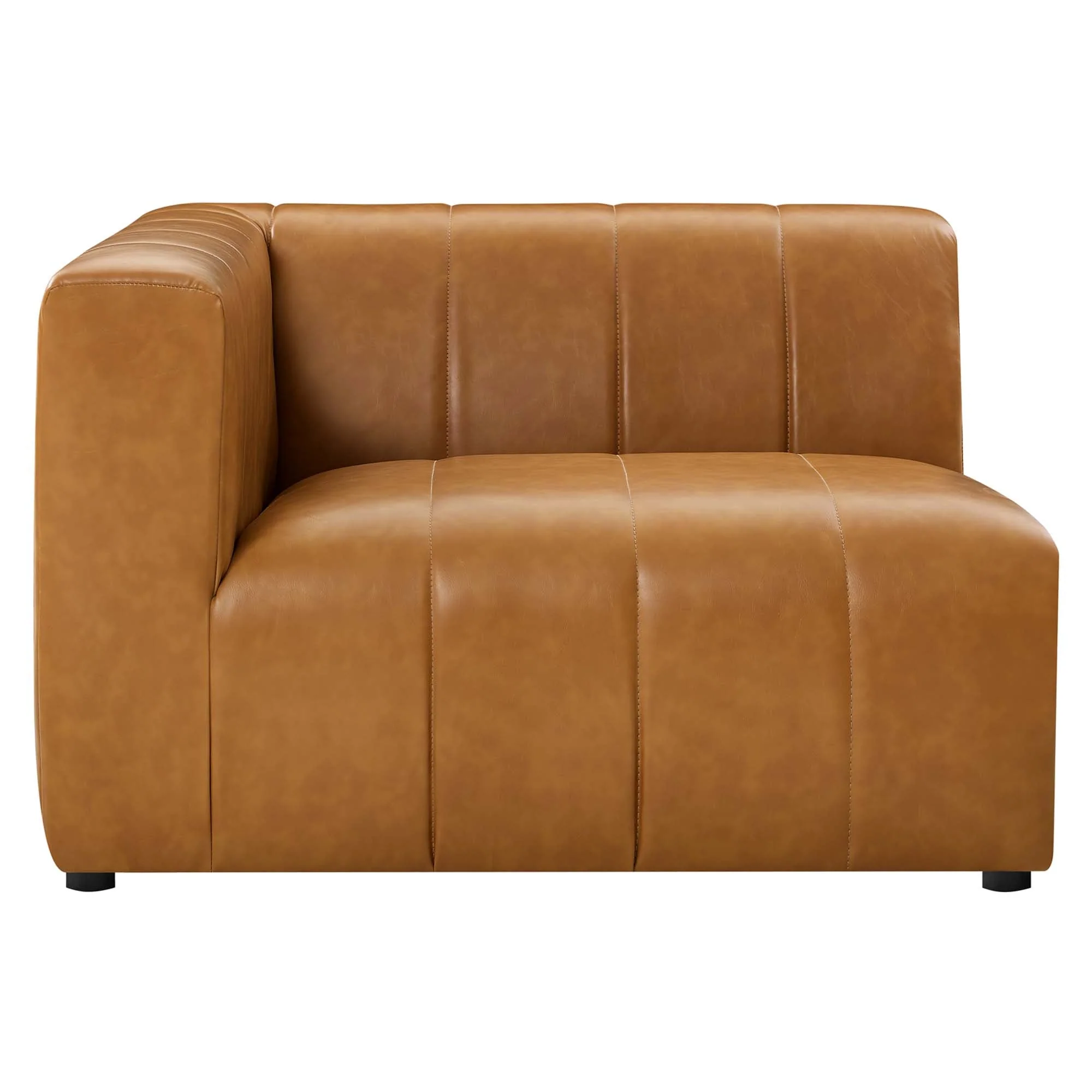 Vegan Leather Left-Arm Chair in Tan - 44 Inch - Image 5