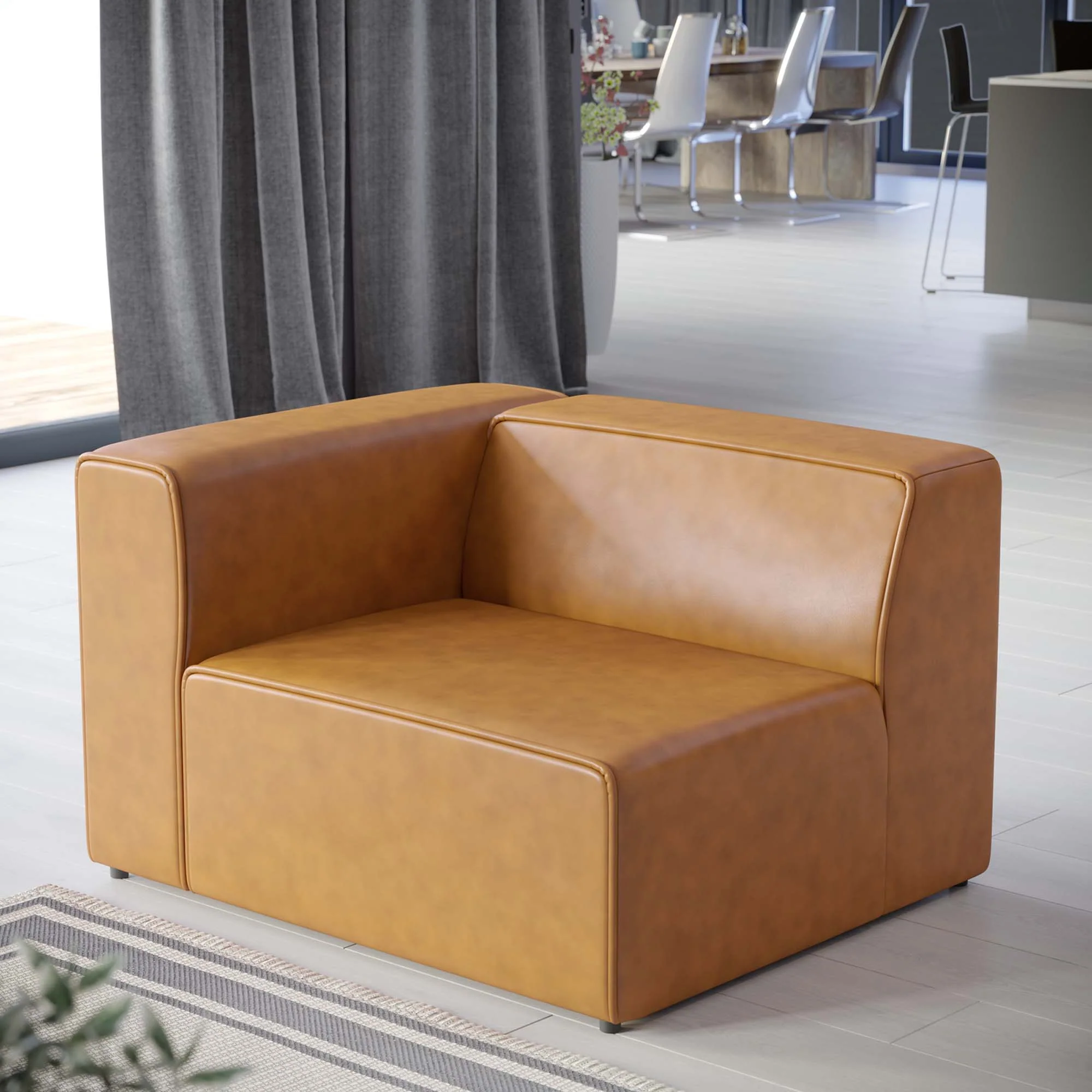 Vegan Leather Left-Arm Sectional Sofa Chair 44 Inch - Image 14