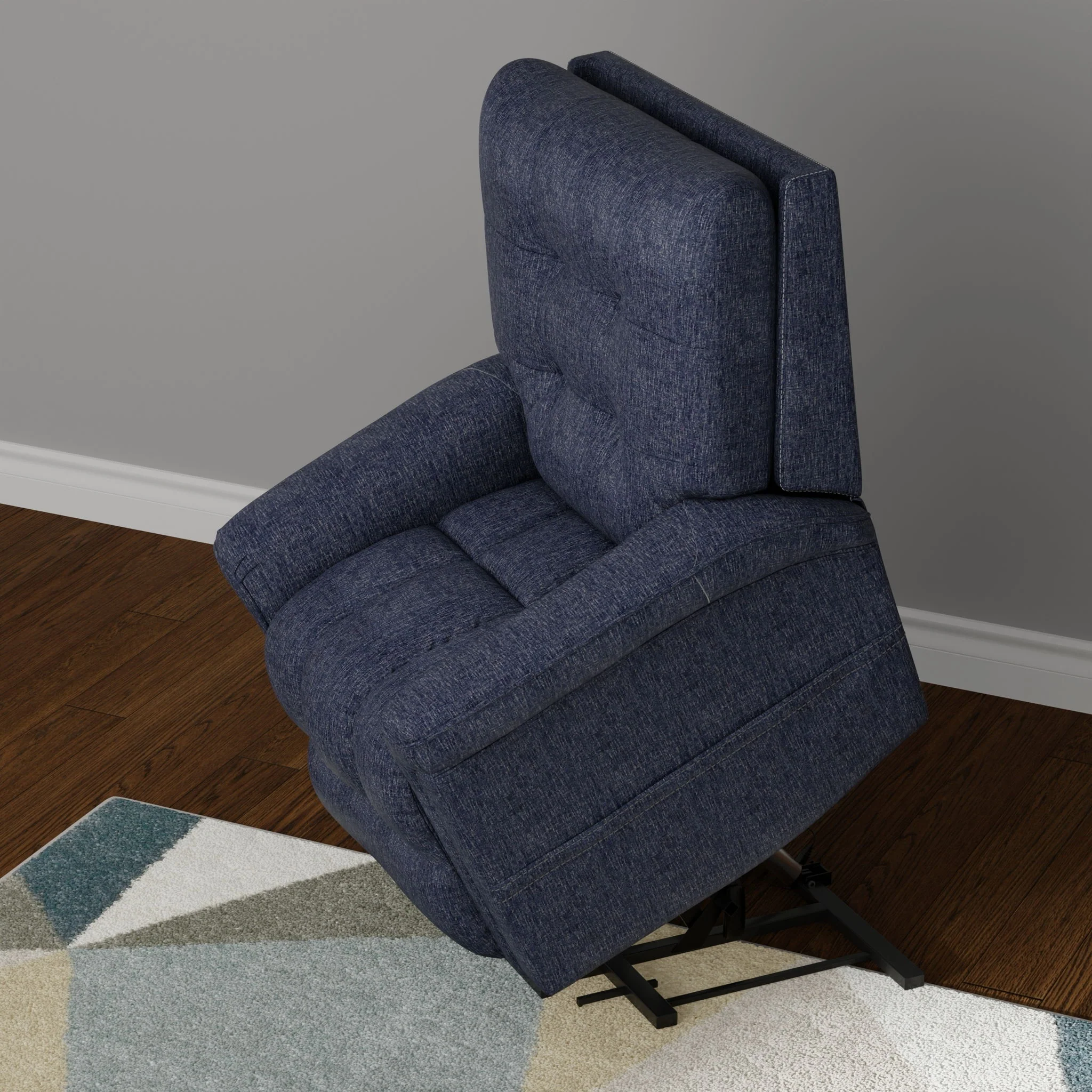 Velour - Power Lift Chair - Blue - Image 5